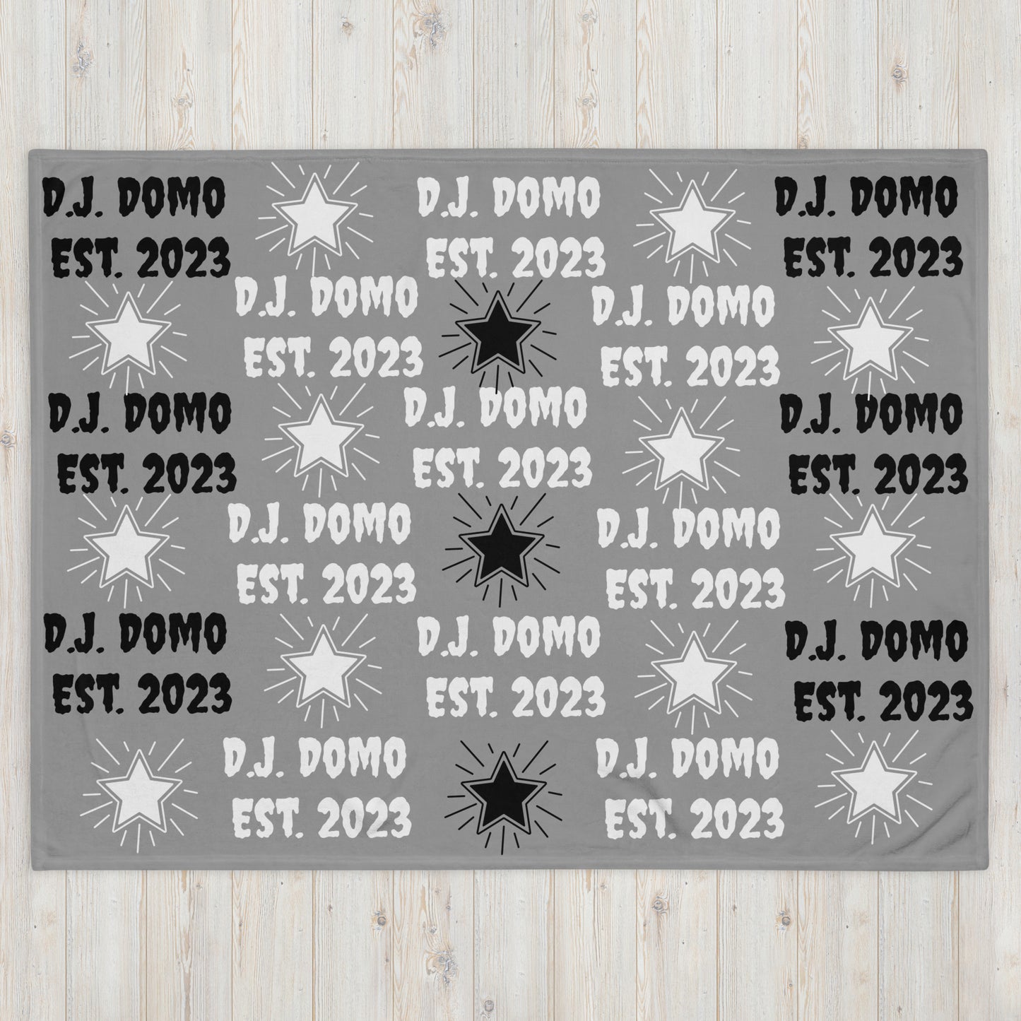 D.J. Domo Throw Blanket Gray/Black/White