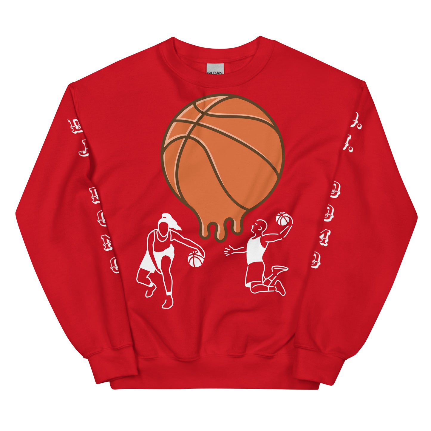 D.J. Domo "Melting Basketball" Unisex Sweatshirts White
