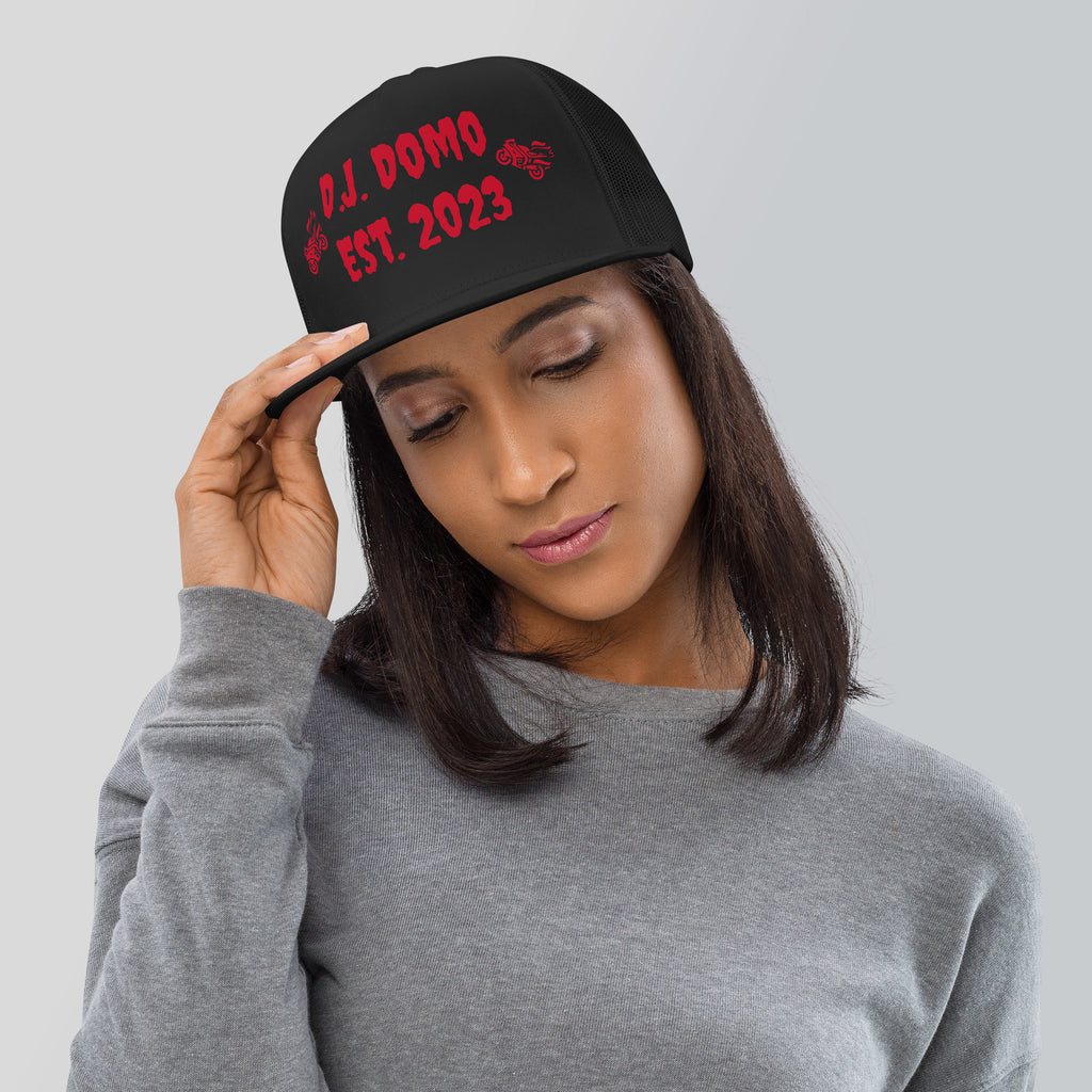 "Biker" Trucker Cap Multi Color/Red