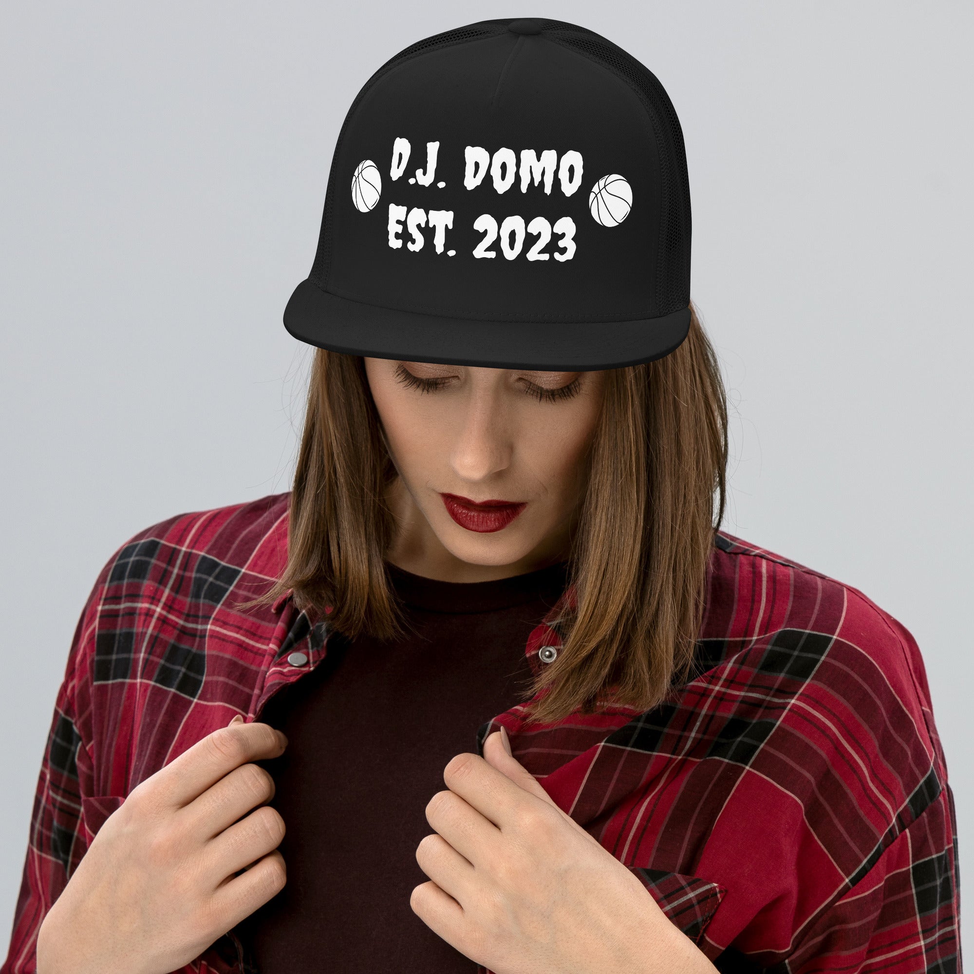 "Basketball" Trucker Cap Multi Color/White
