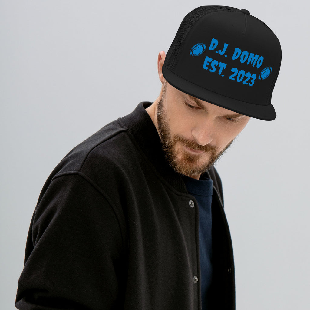 "Football" Trucker Cap Multi Color/Light Blue