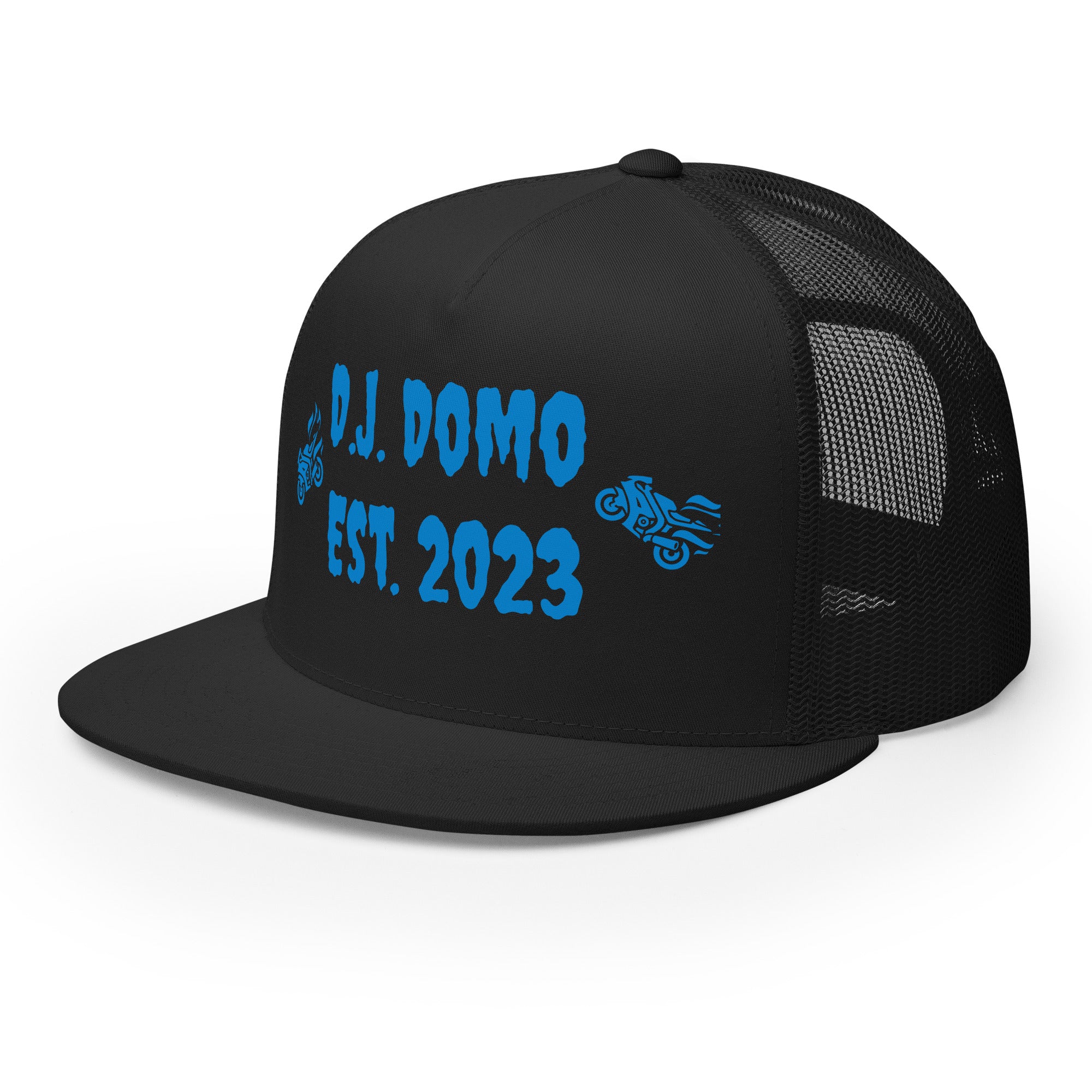 "Biker" Trucker Cap Multi Color/Light Blue