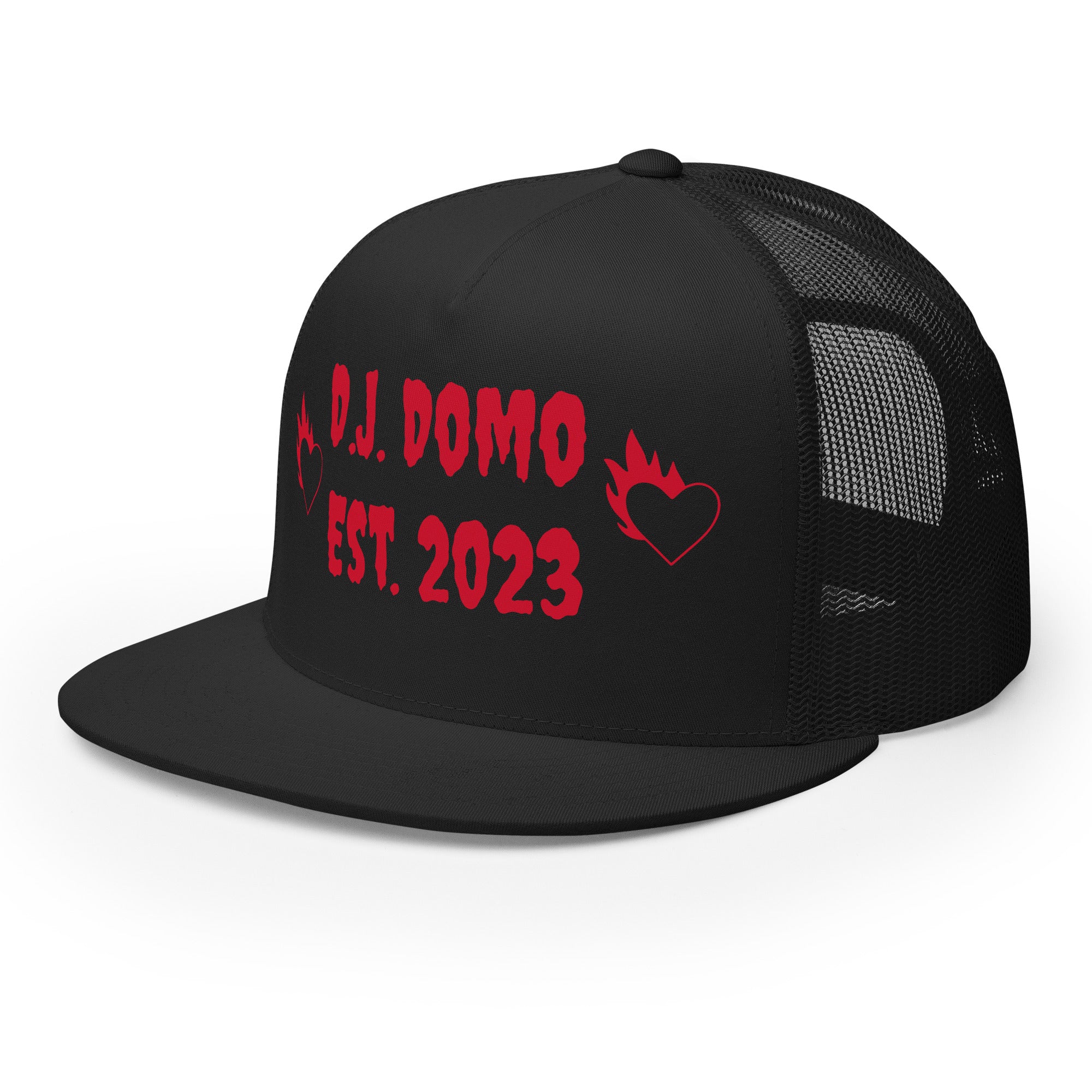 "Fire Hearts" Trucker Cap Multi Color/Red