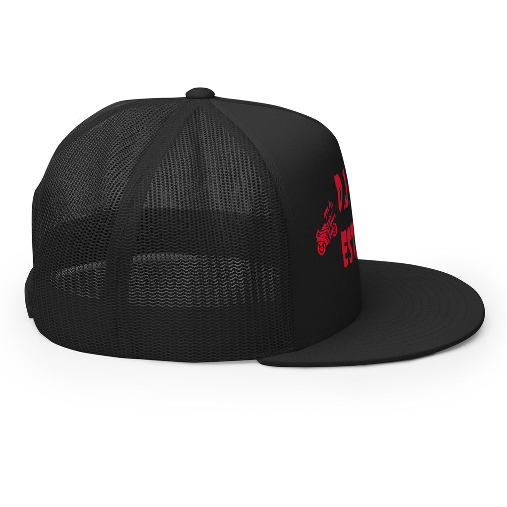 "Biker" Trucker Cap Multi Color/Red
