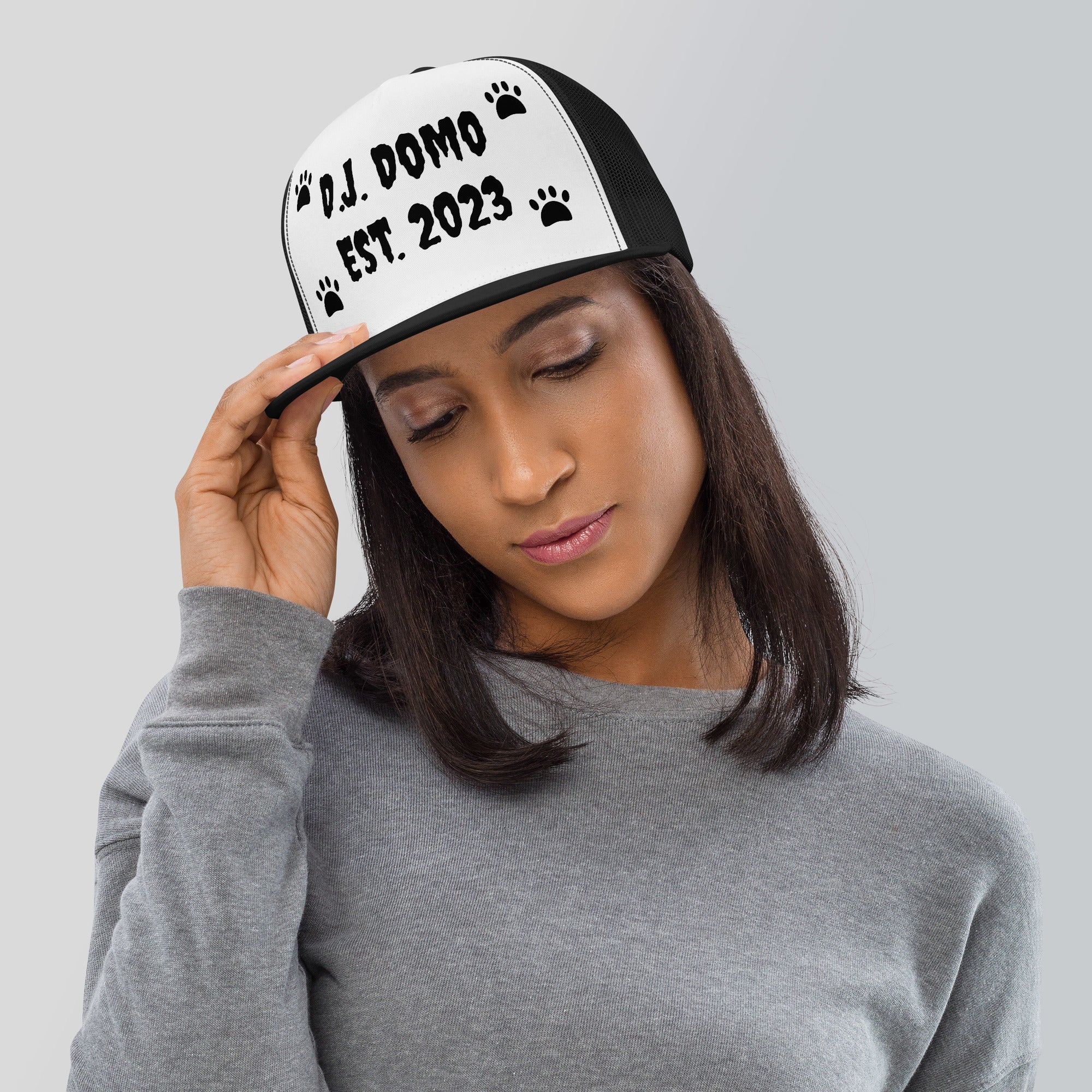 "Dog Paws" Trucker Cap Multi Color/Black
