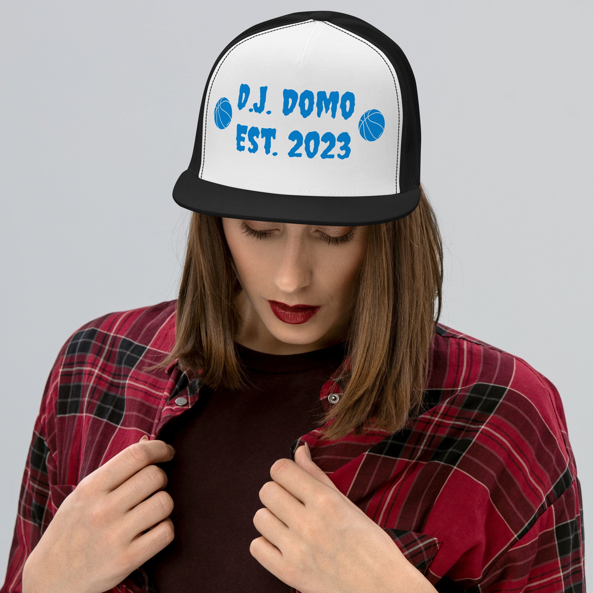 "Basketball" Trucker Cap Multi Color/Light Blue