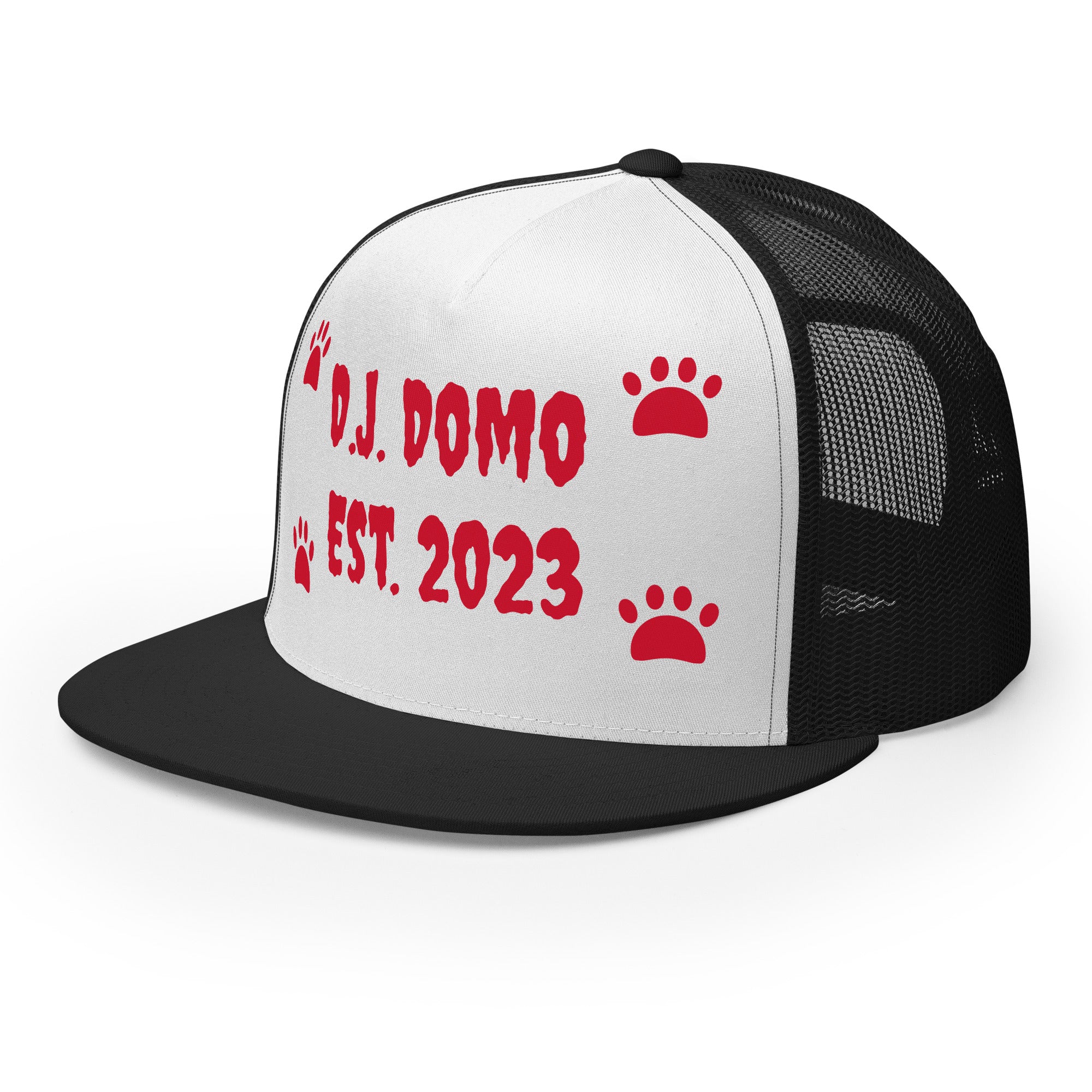 "Dog Paws" Trucker Cap Multi Color/Red