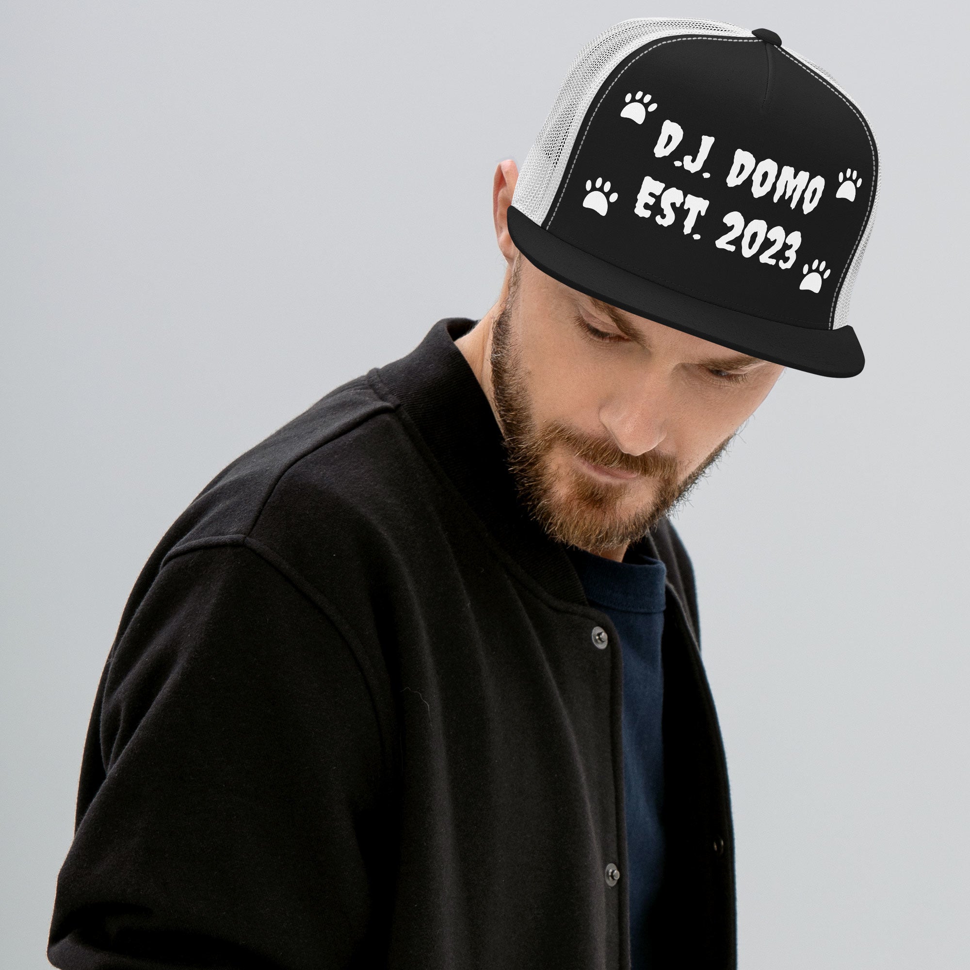 "Dog Paws" Trucker Cap Multi Color/White