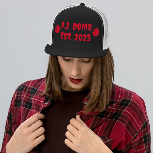 "Basketball" Trucker Cap Multi Color/Red