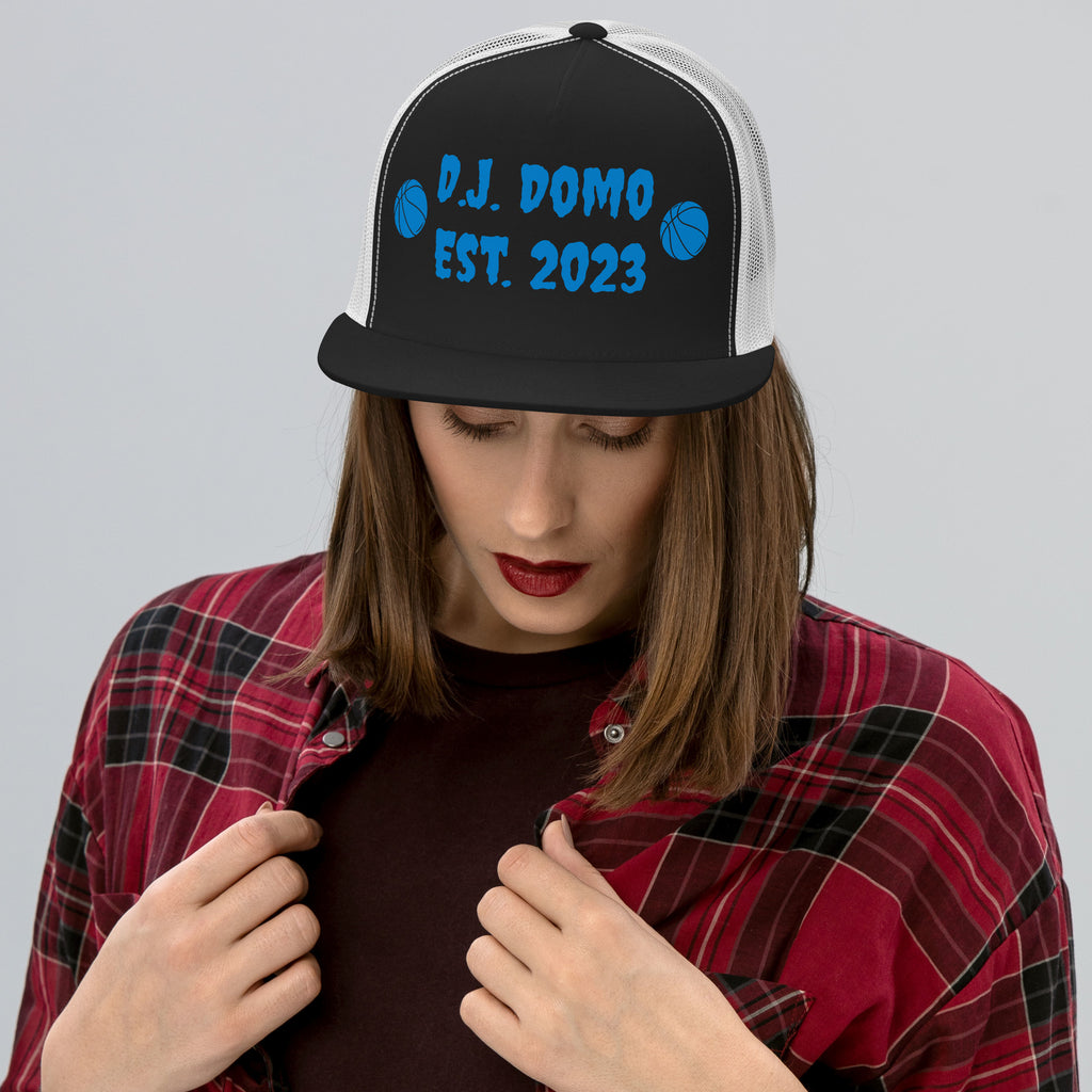 "Basketball" Trucker Cap Multi Color/Light Blue
