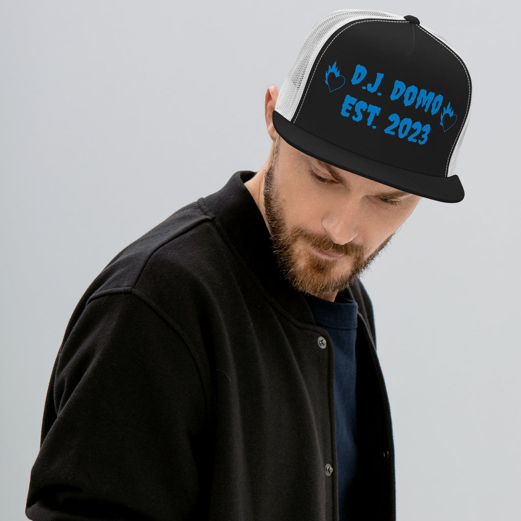 "Fire Hearts" Trucker Cap Multi Color/Light Blue