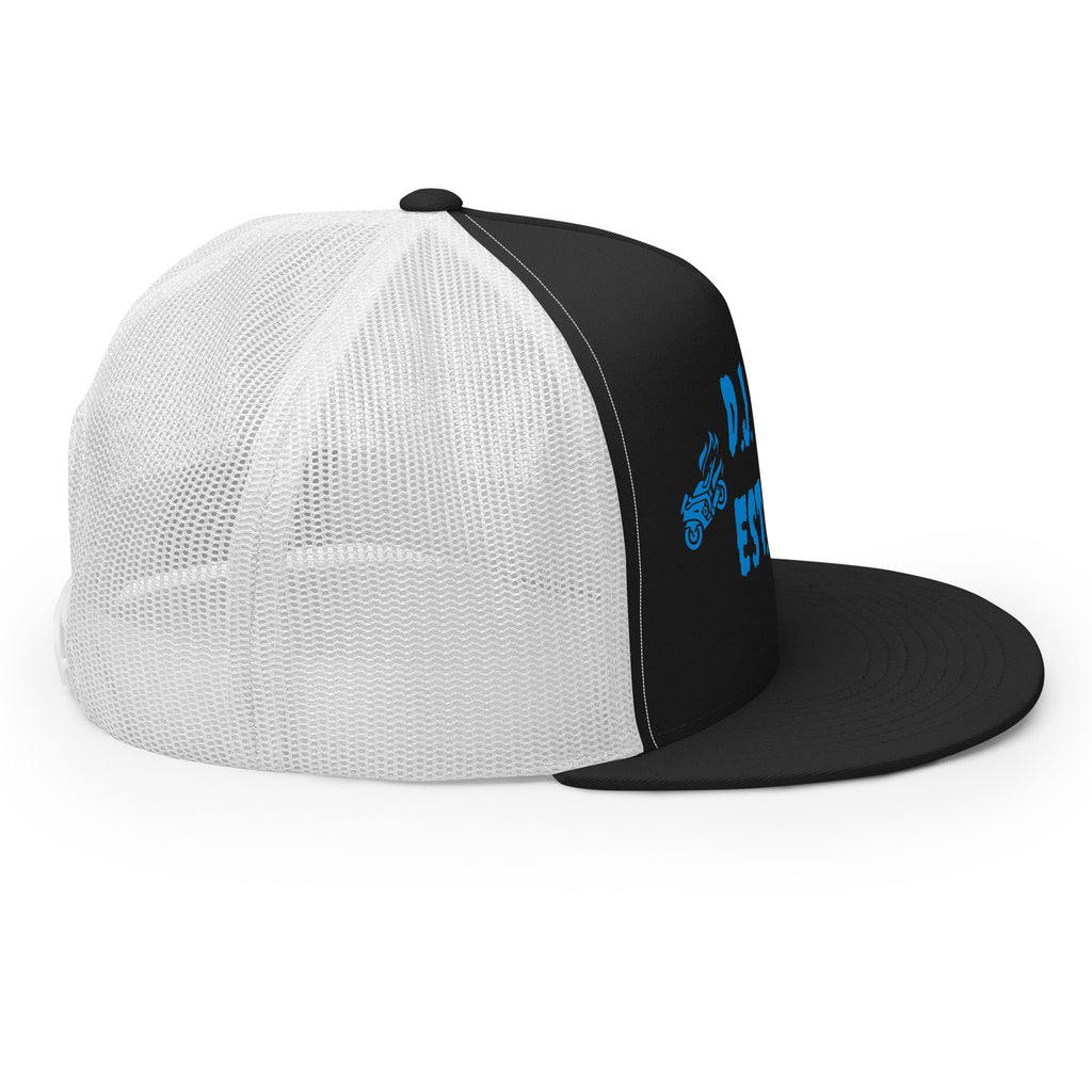 "Biker" Trucker Cap Multi Color/Light Blue