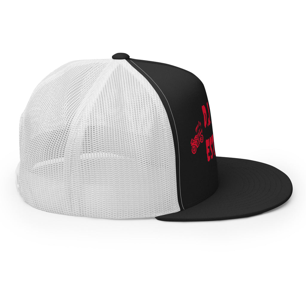 "Biker" Trucker Cap Multi Color/Red