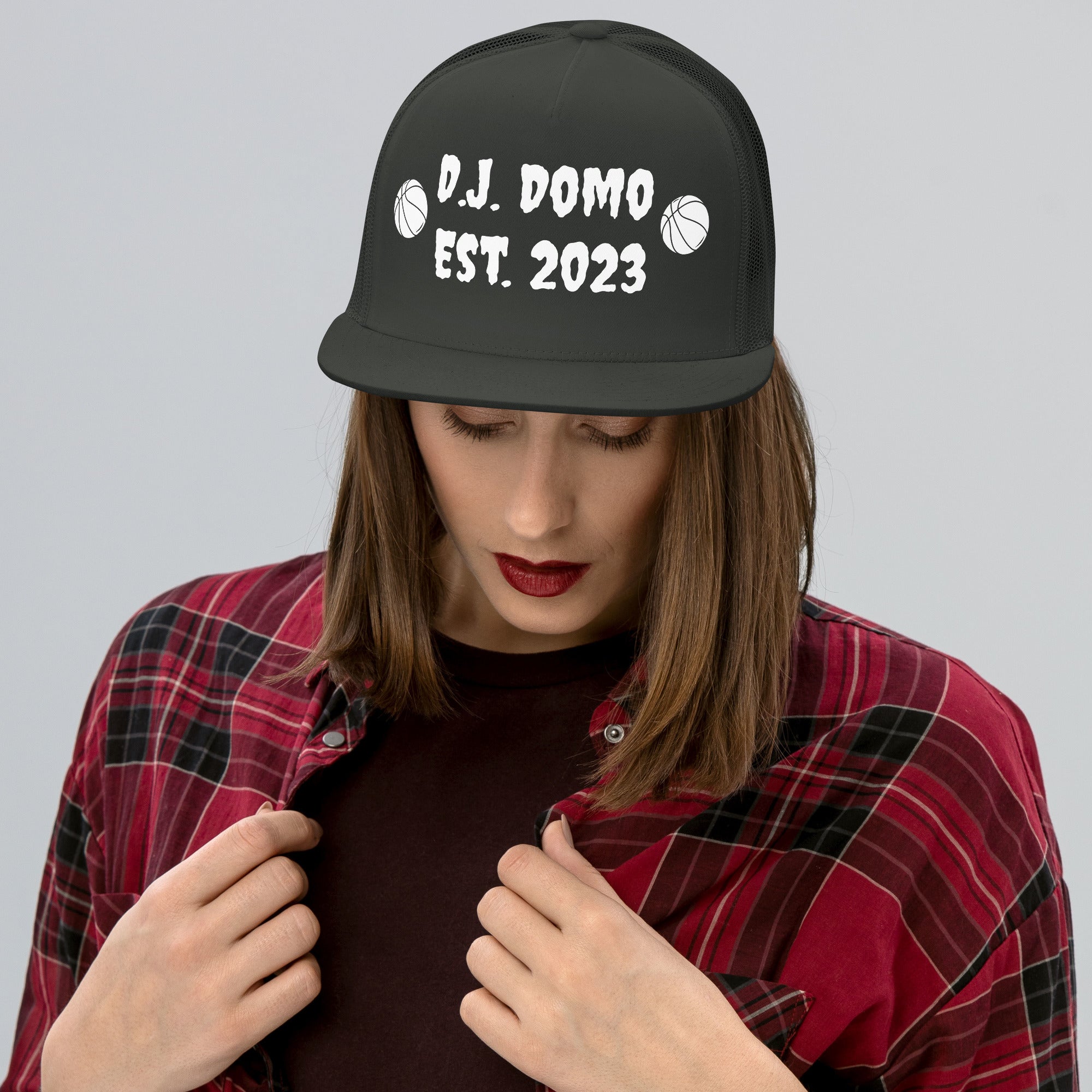 "Basketball" Trucker Cap Multi Color/White