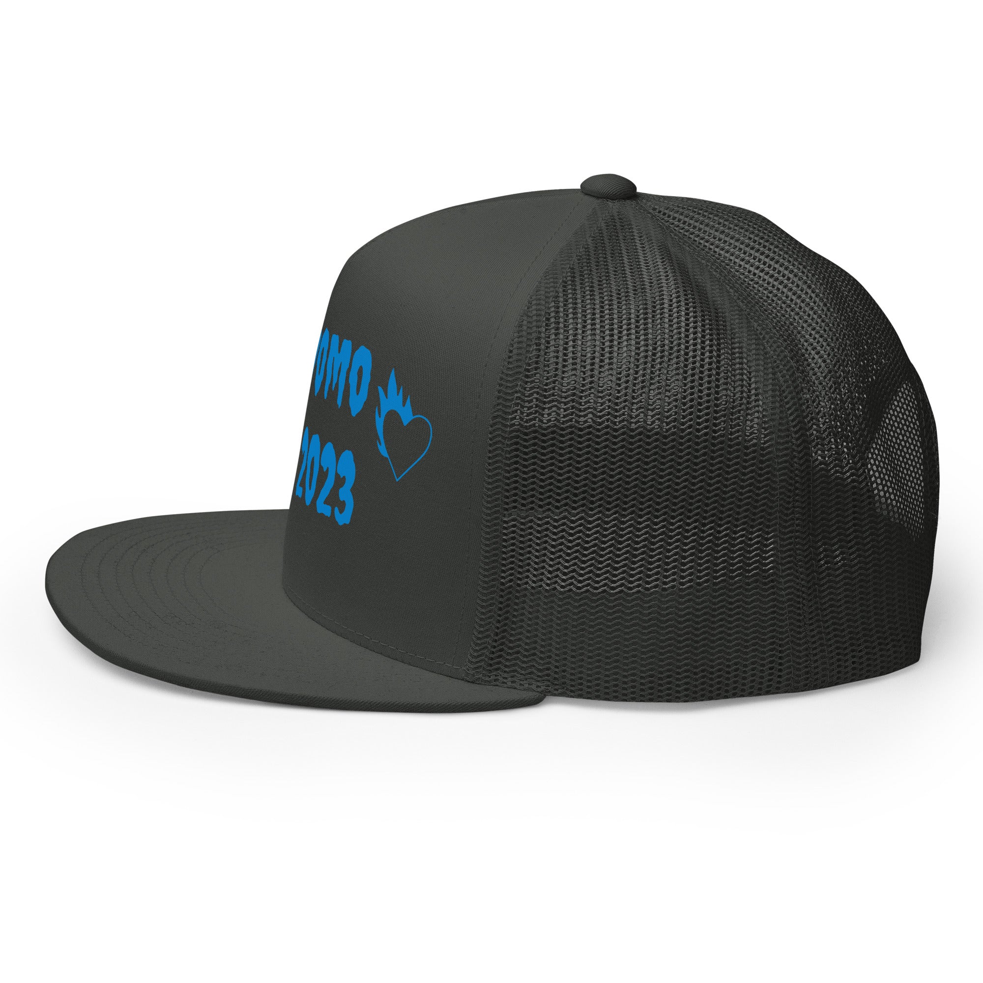 "Fire Hearts" Trucker Cap Multi Color/Light Blue