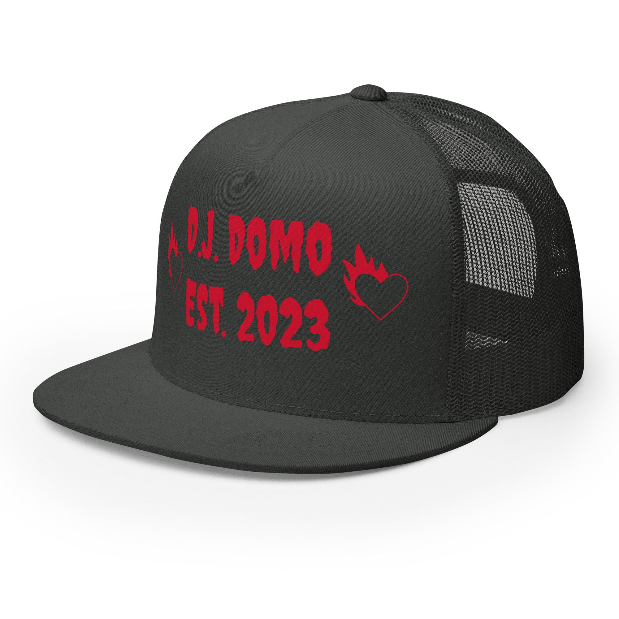 "Fire Hearts" Trucker Cap Multi Color/Red