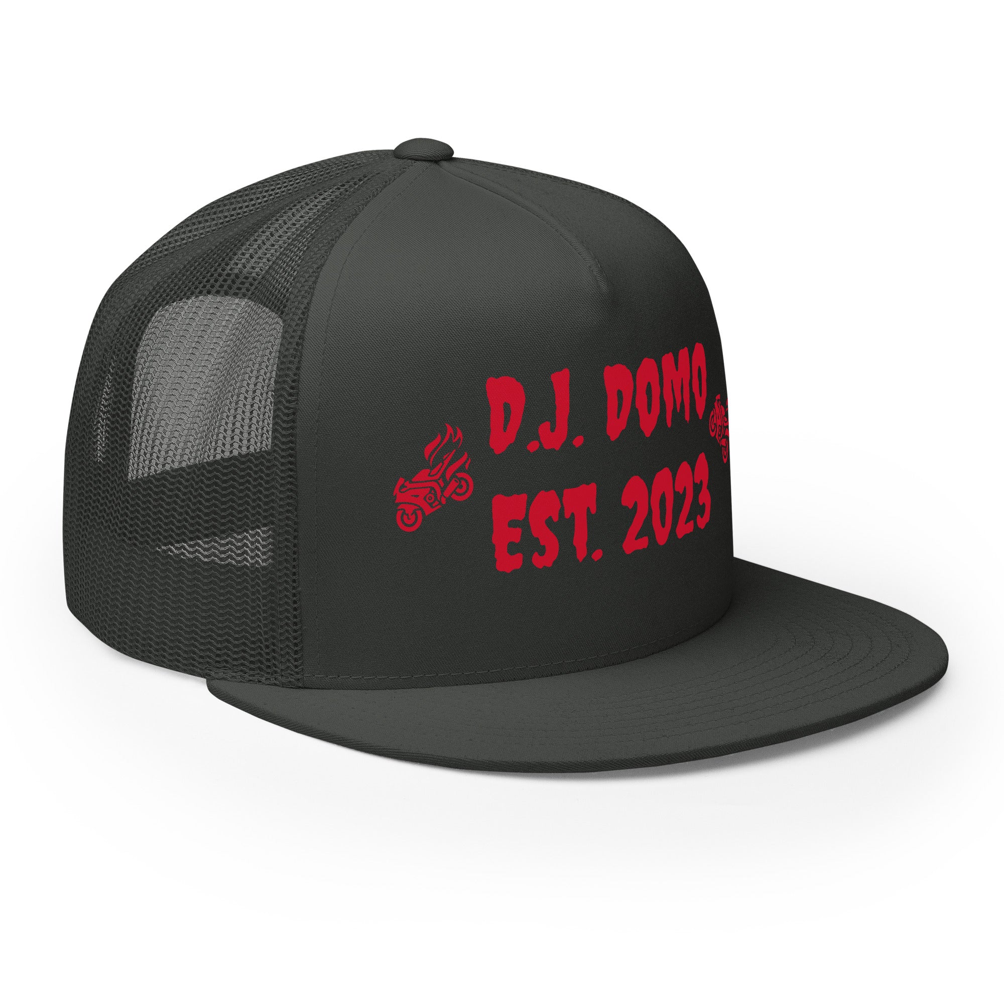 "Biker" Trucker Cap Multi Color/Red