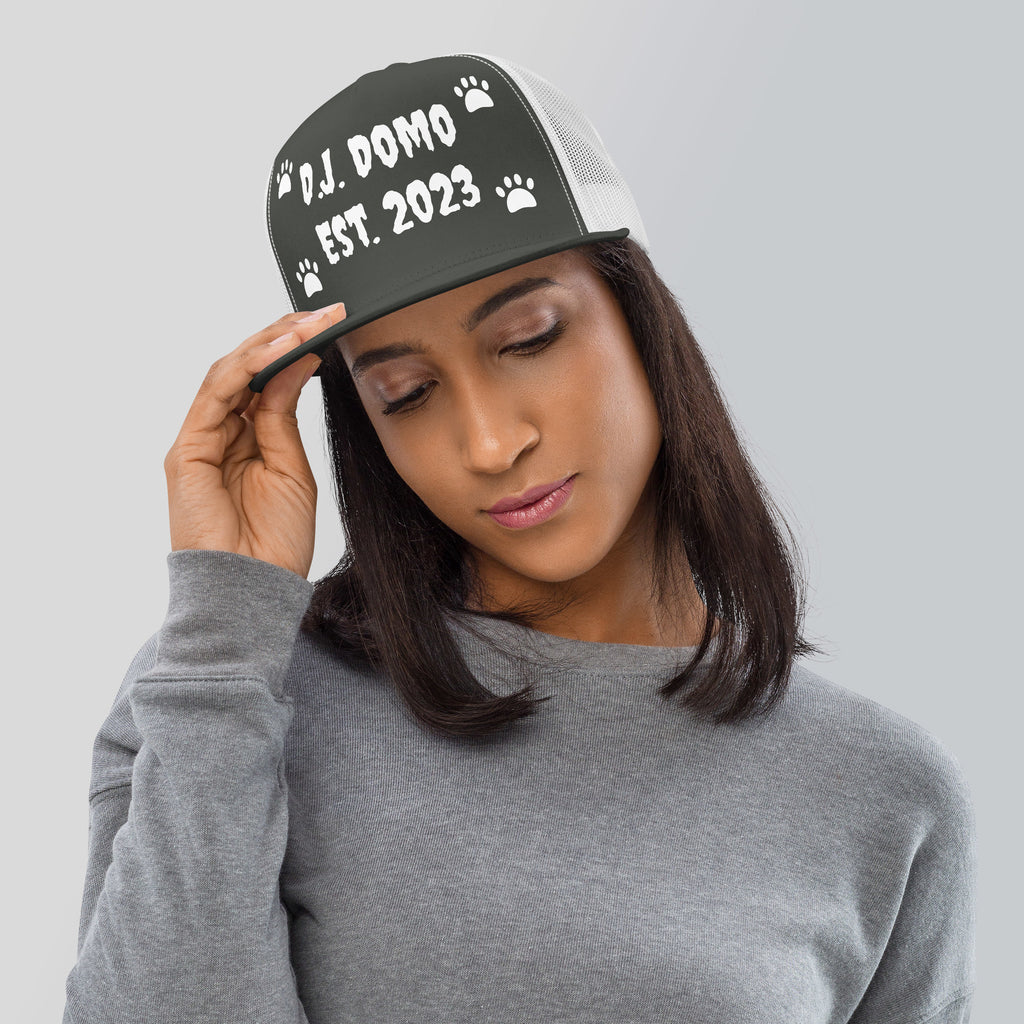 "Dog Paws" Trucker Cap Multi Color/White