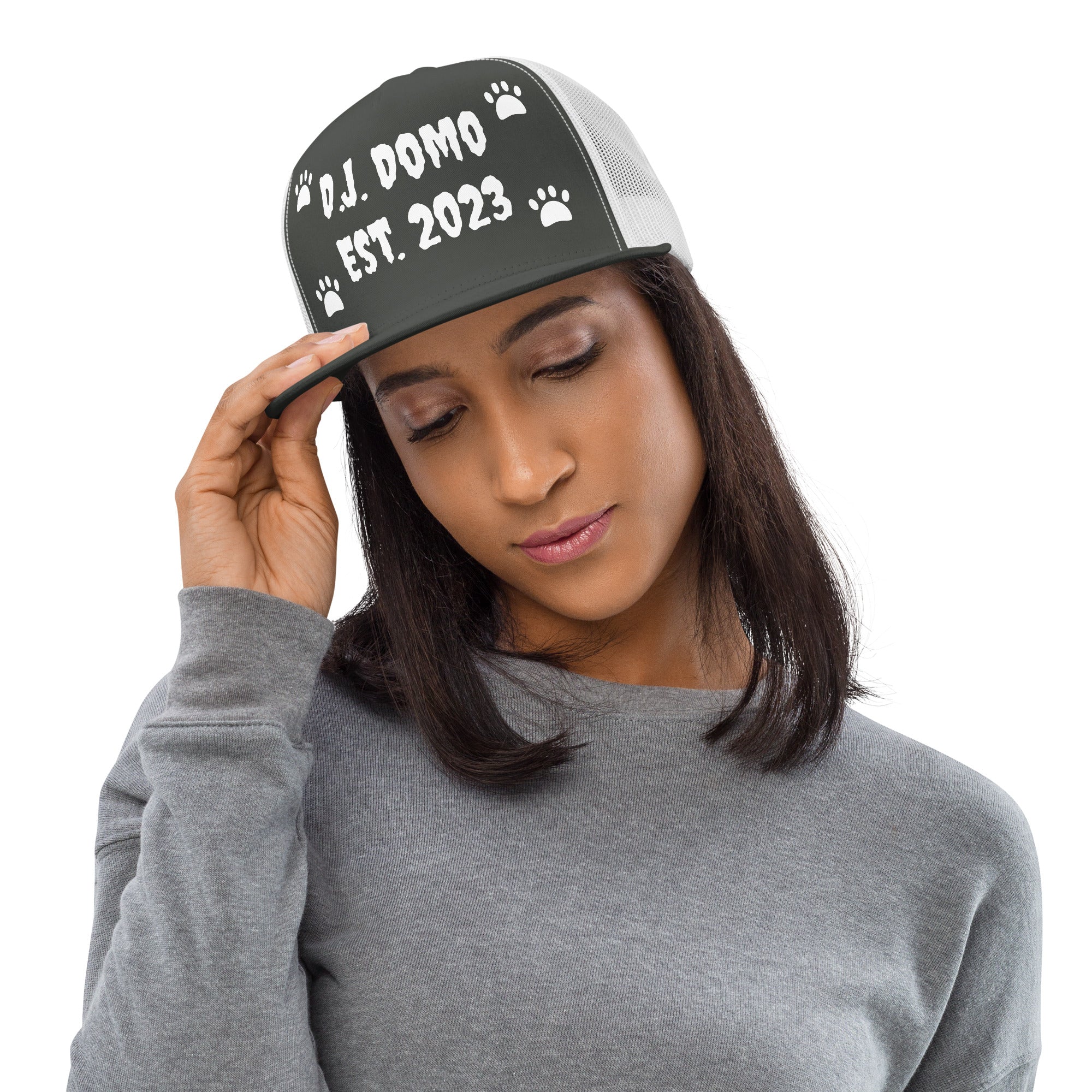 "Dog Paws" Trucker Cap Multi Color/White