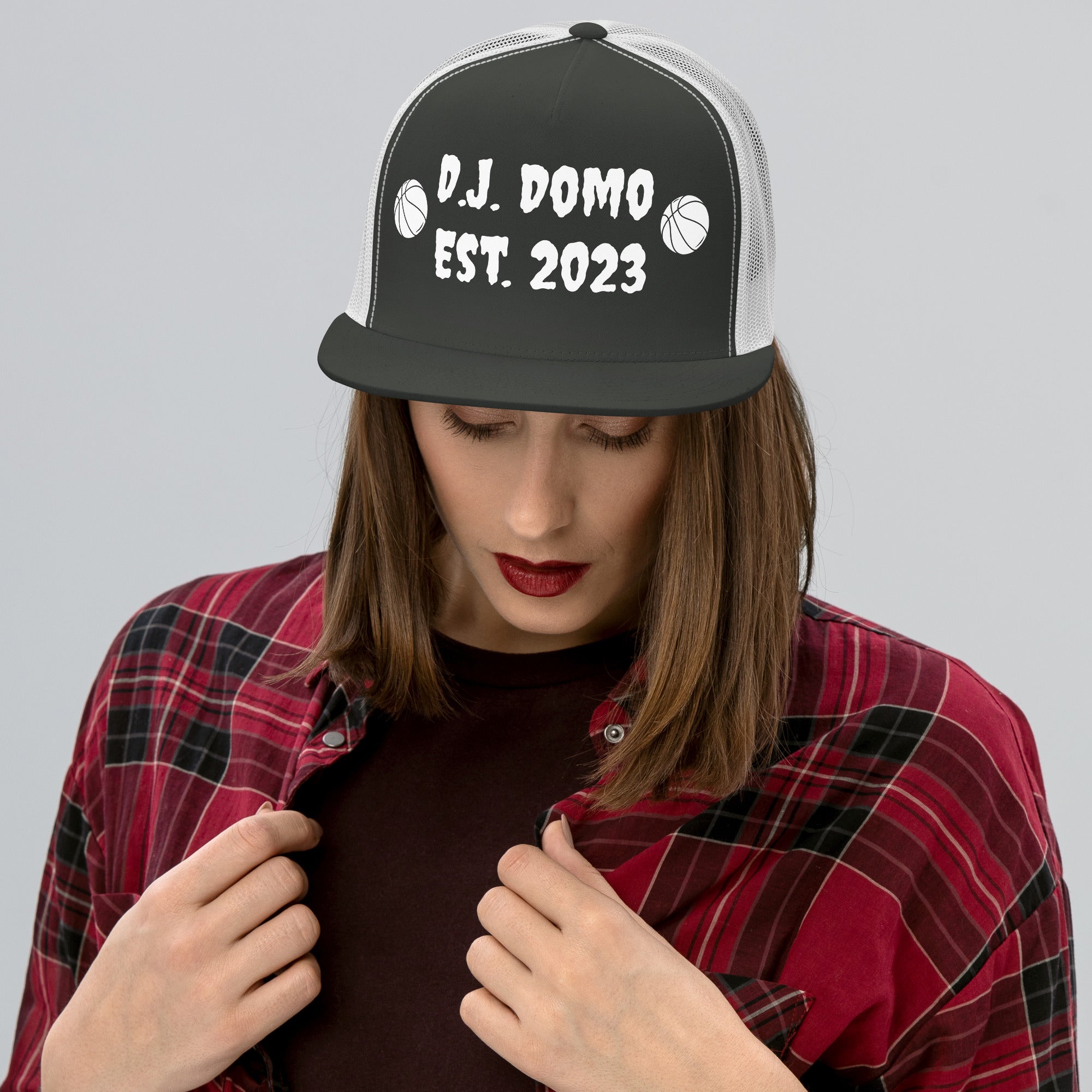 "Basketball" Trucker Cap Multi Color/White