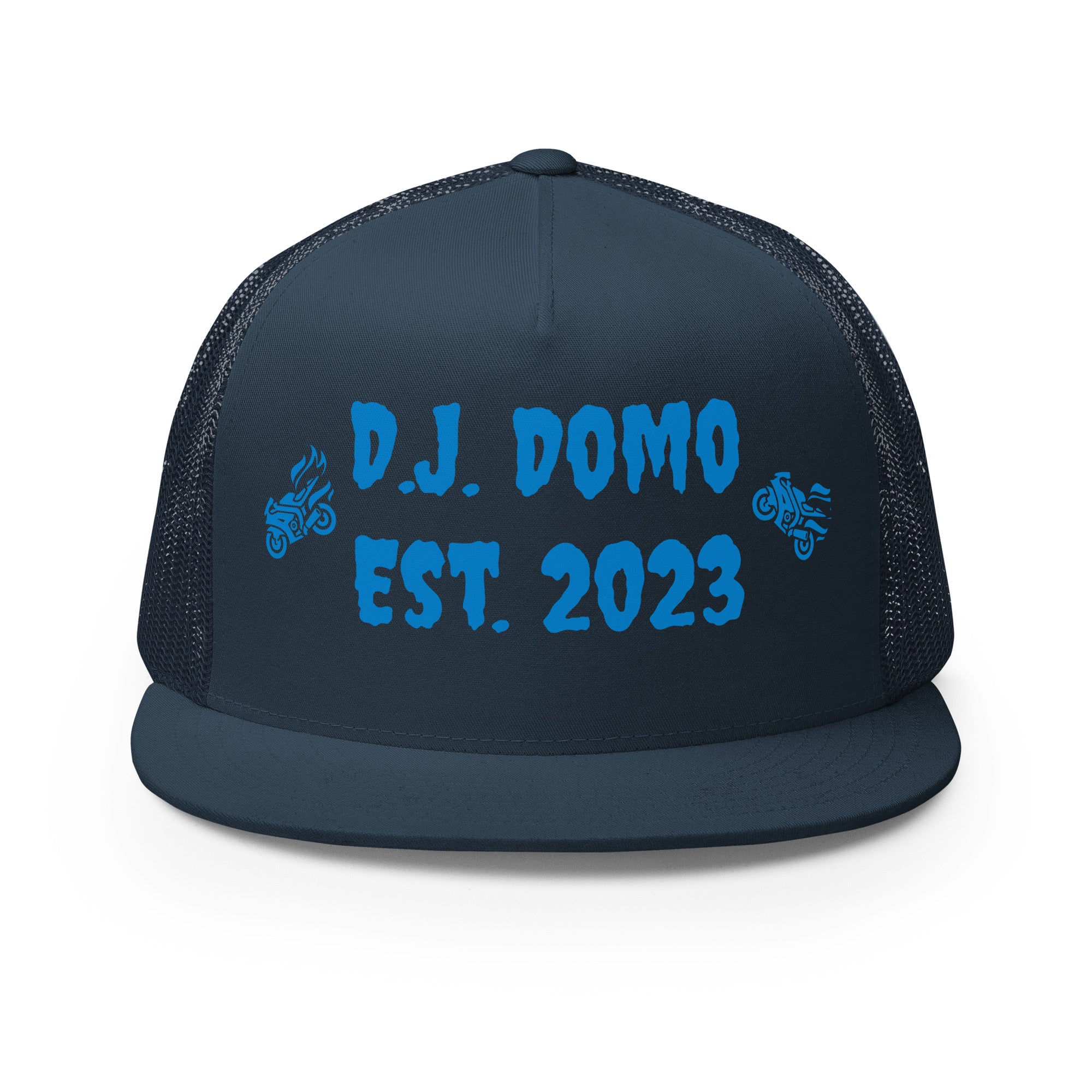 "Biker" Trucker Cap Multi Color/Light Blue