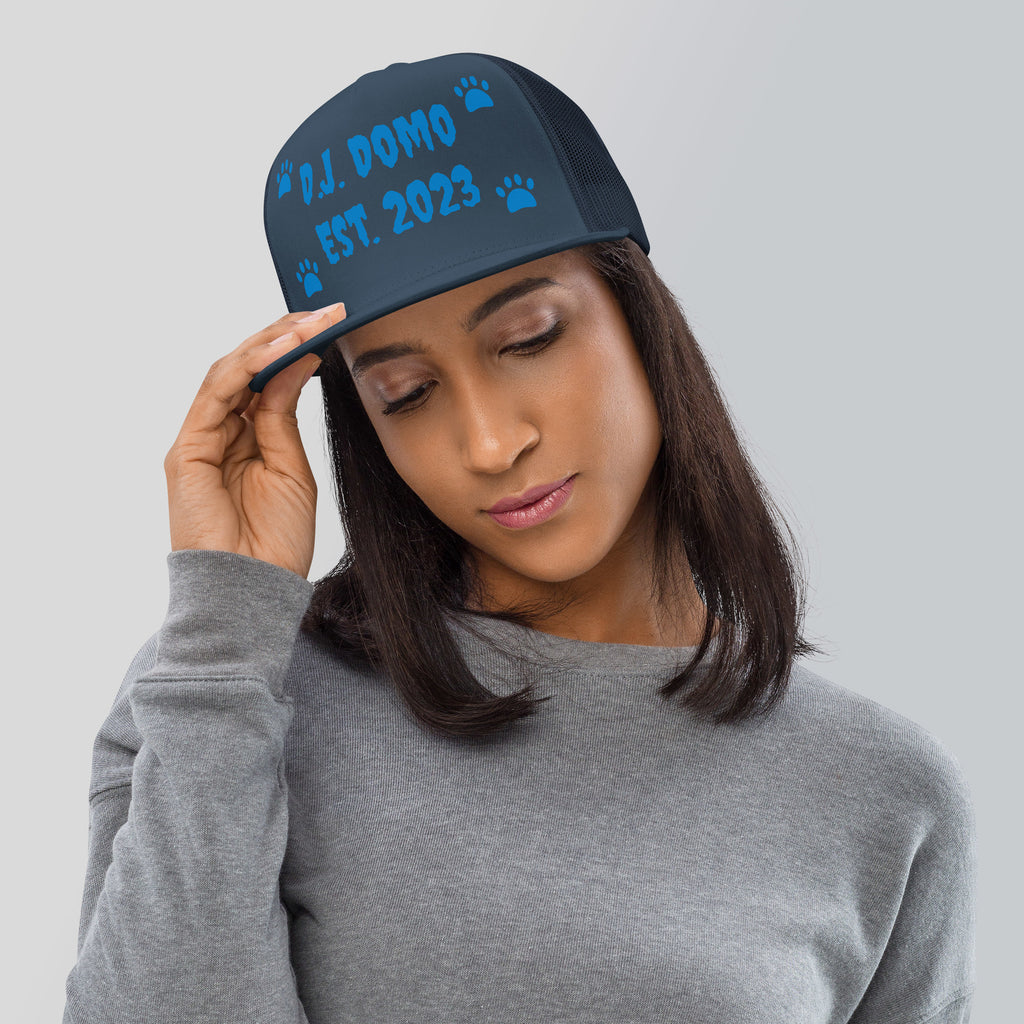 "Dog Paws" Trucker Cap Multi Color/Light Blue