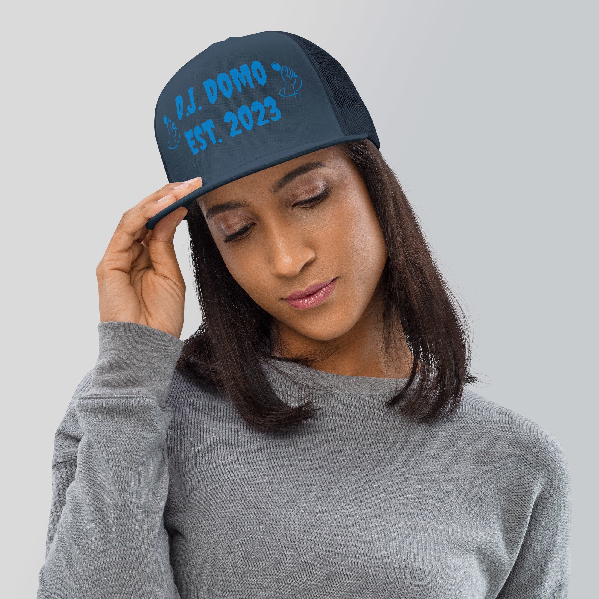 "Mic" Trucker Cap Multi Color/Light Blue