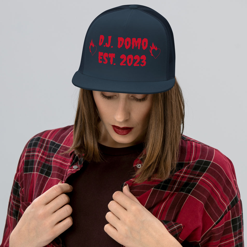 "Fire Hearts" Trucker Cap Multi Color/Red