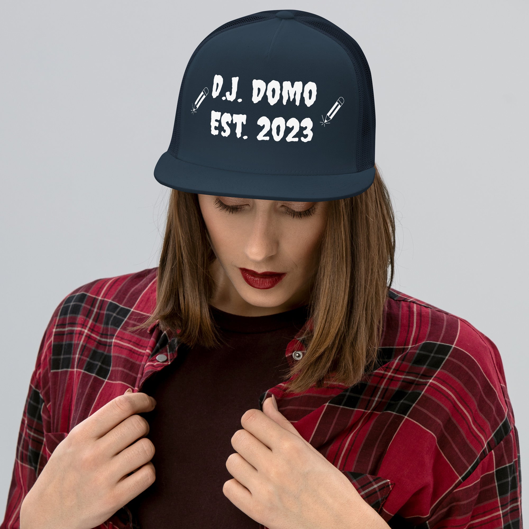 "Writer" Trucker Cap Multi Color/White