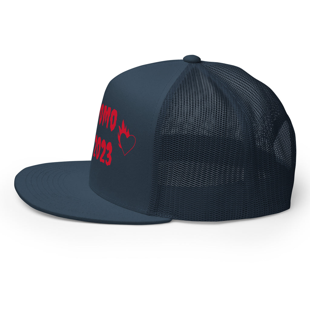 "Fire Hearts" Trucker Cap Multi Color/Red