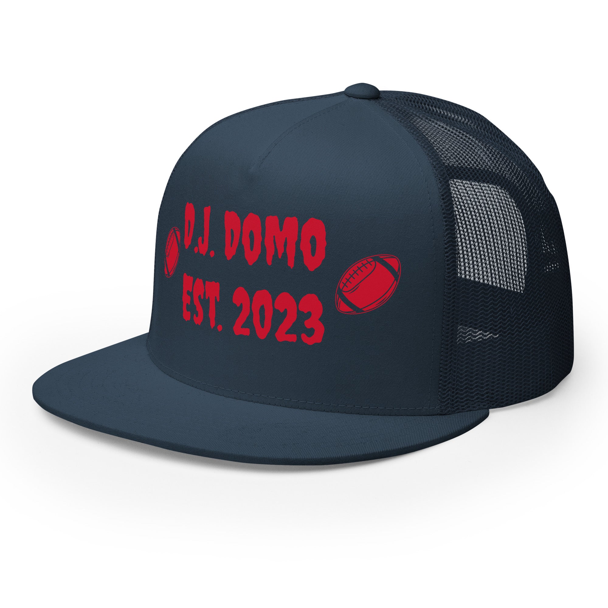 "Football" Trucker Cap Multi Color/Red