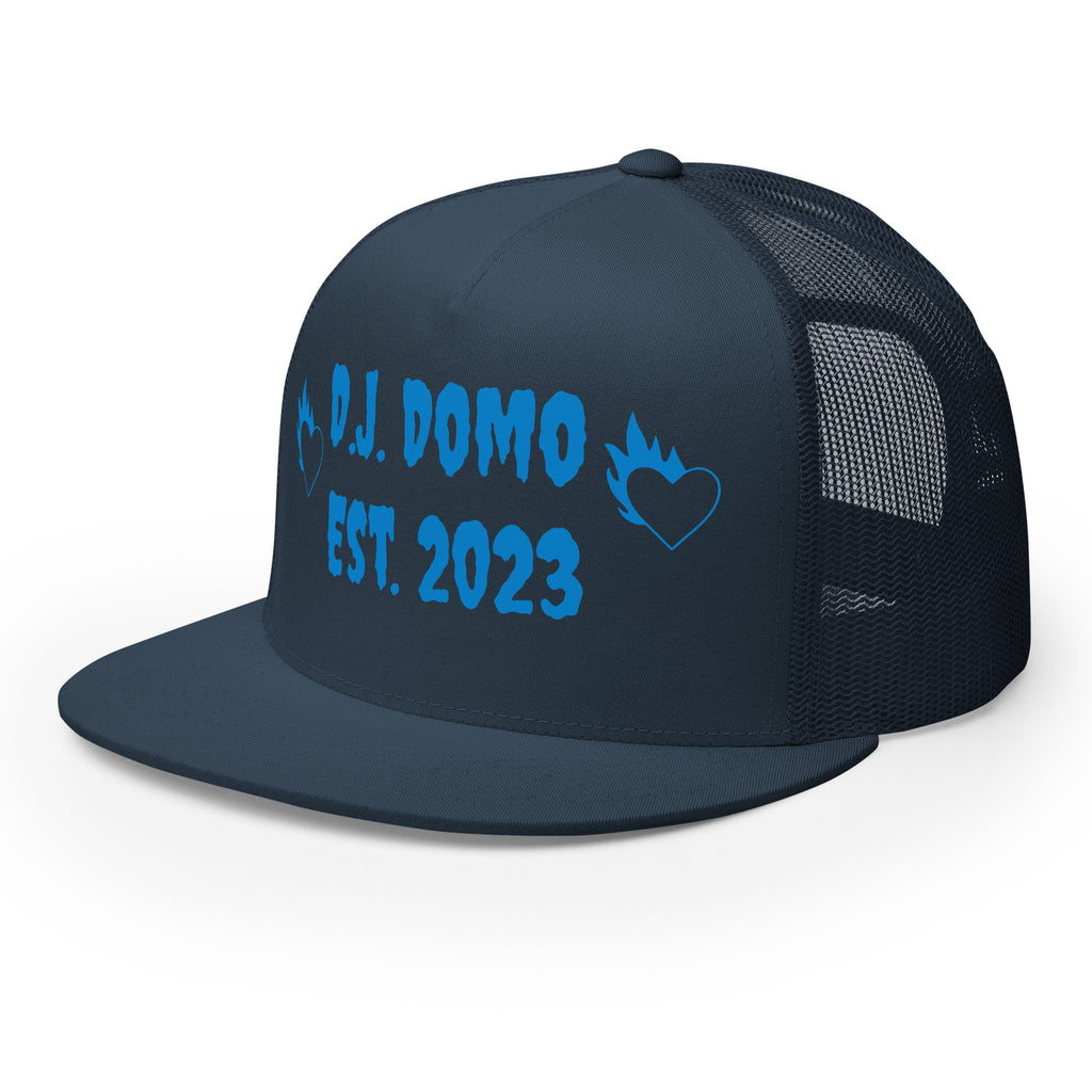 "Fire Hearts" Trucker Cap Multi Color/Light Blue