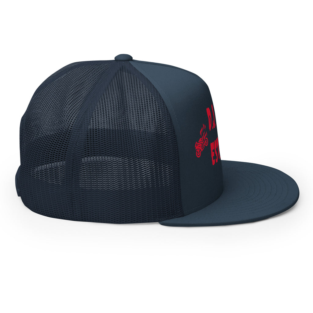 "Biker" Trucker Cap Multi Color/Red