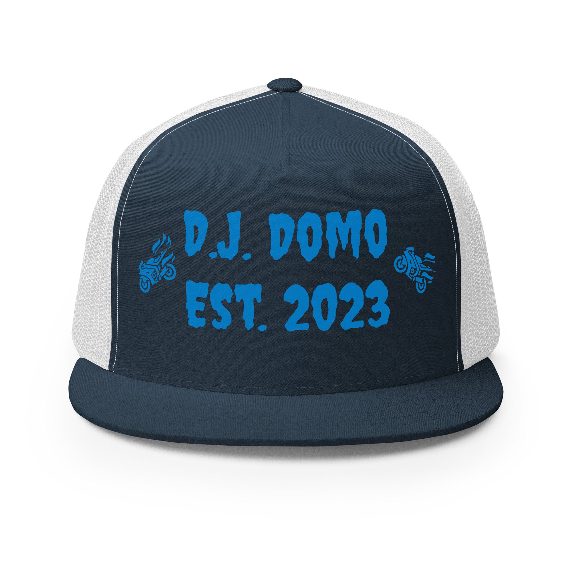 "Biker" Trucker Cap Multi Color/Light Blue