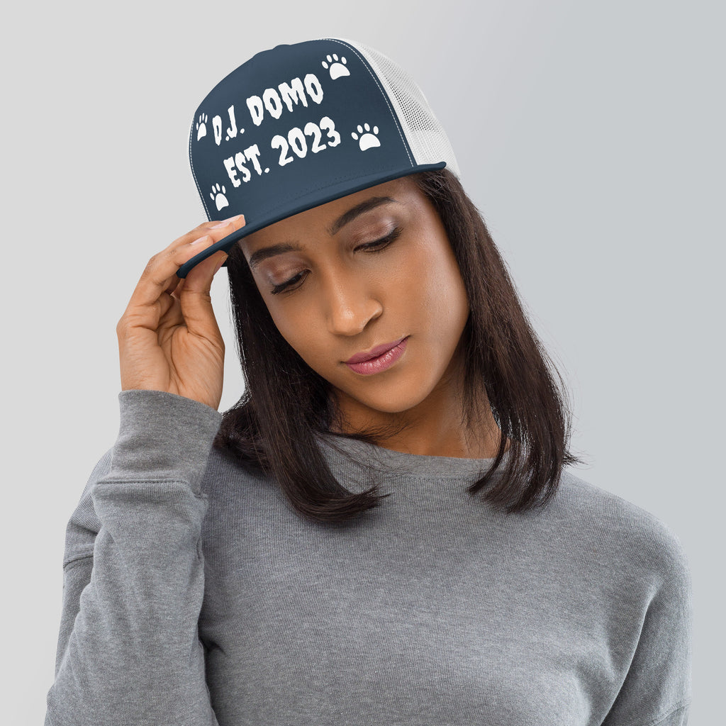 "Dog Paws" Trucker Cap Multi Color/White