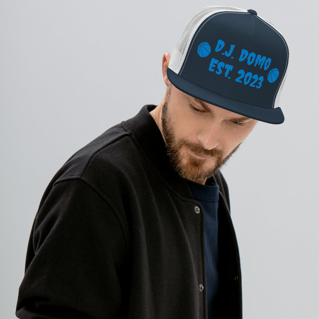 "Basketball" Trucker Cap Multi Color/Light Blue
