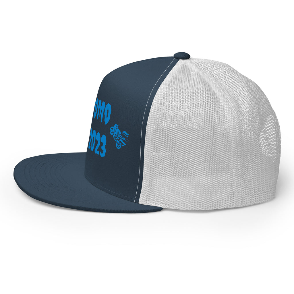 "Biker" Trucker Cap Multi Color/Light Blue
