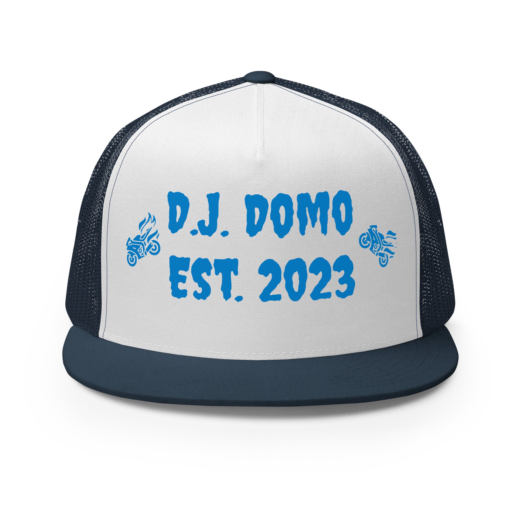 "Biker" Trucker Cap Multi Color/Light Blue