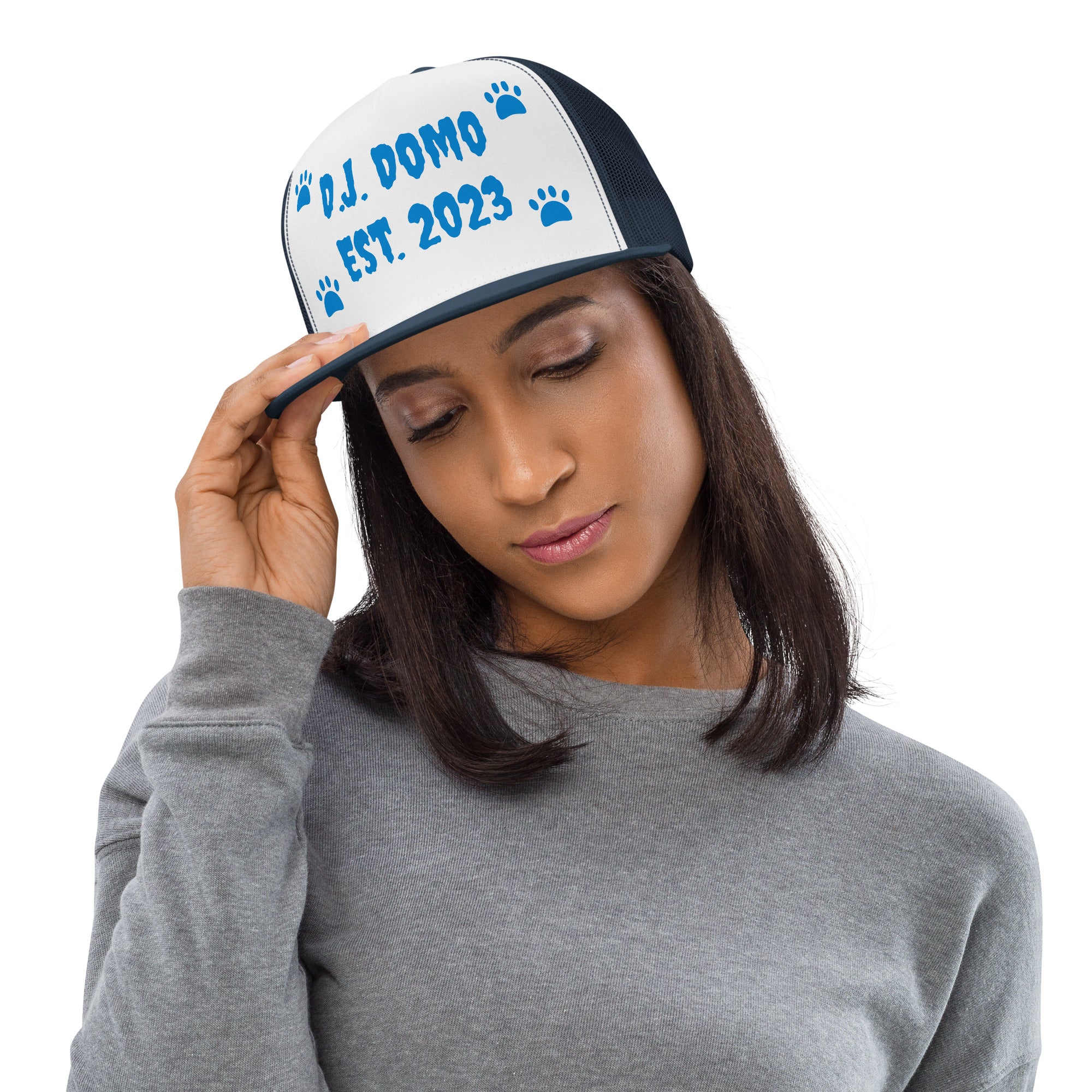 "Dog Paws" Trucker Cap Multi Color/Light Blue