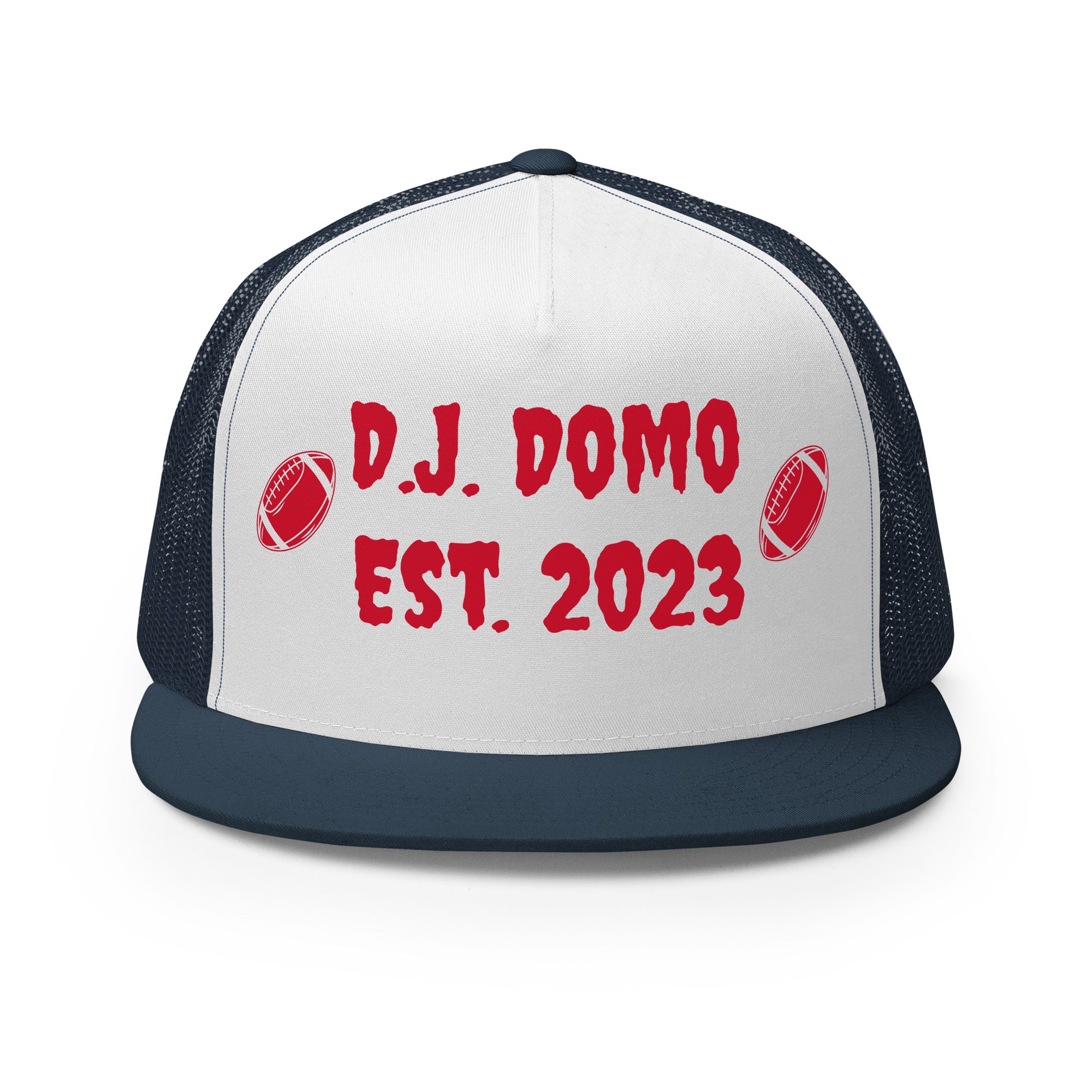 "Football" Trucker Cap Multi Color/Red