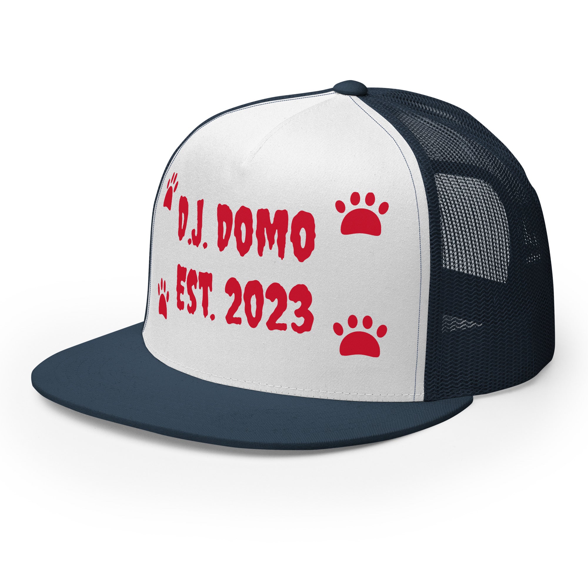 "Dog Paws" Trucker Cap Multi Color/Red