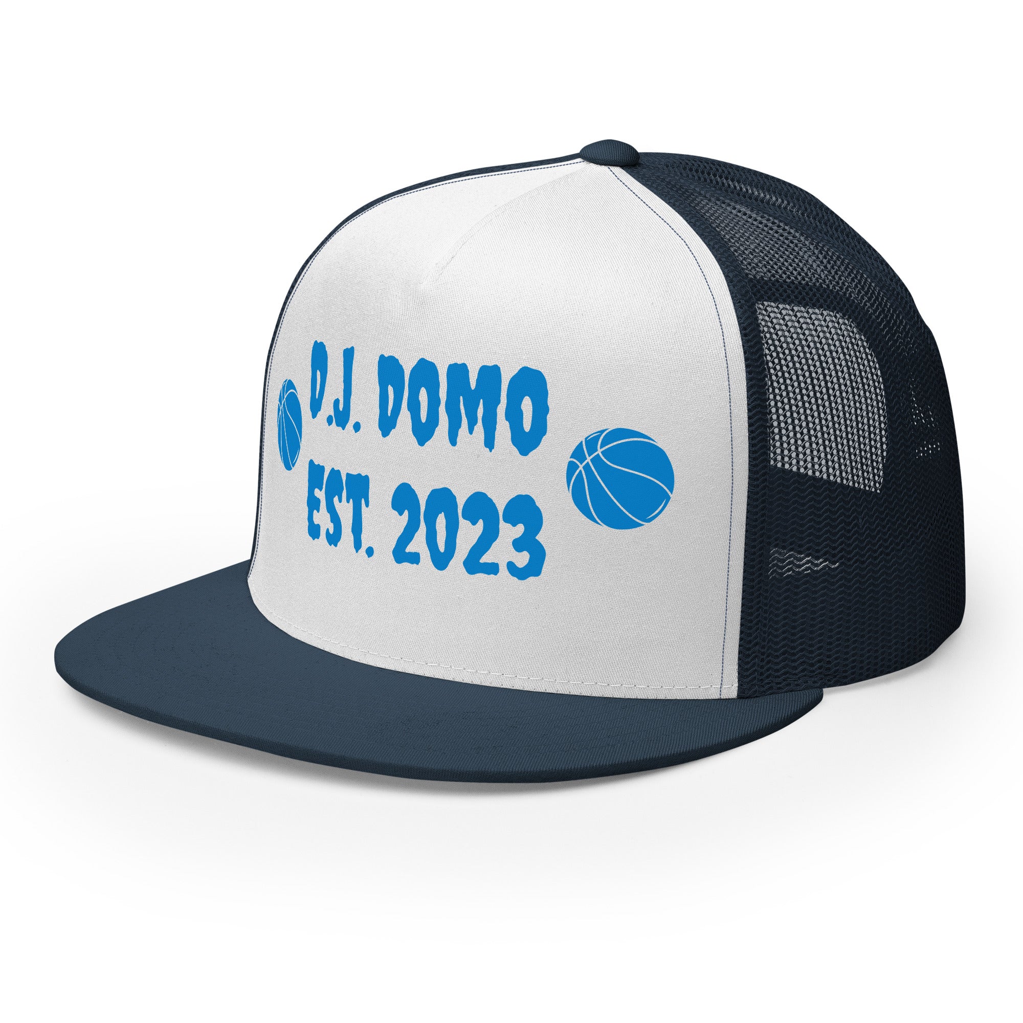 "Basketball" Trucker Cap Multi Color/Light Blue