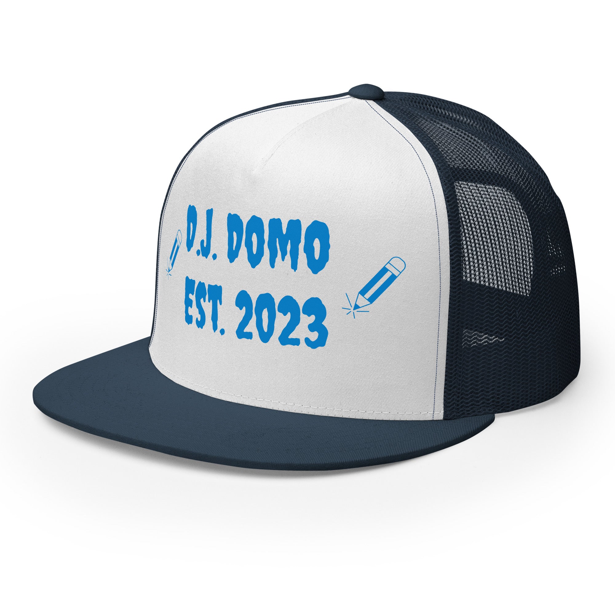"Writer" Trucker Cap Multi Color/Light Blue