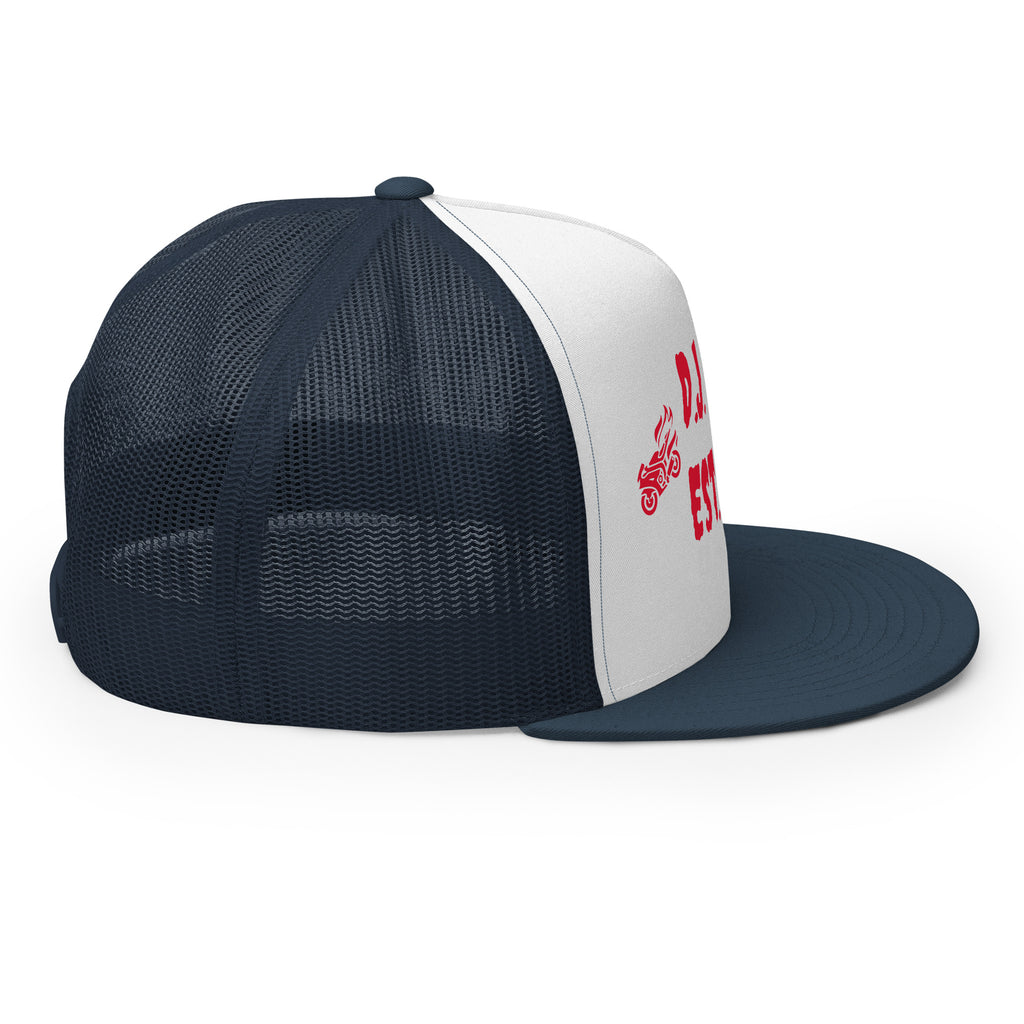 "Biker" Trucker Cap Multi Color/Red