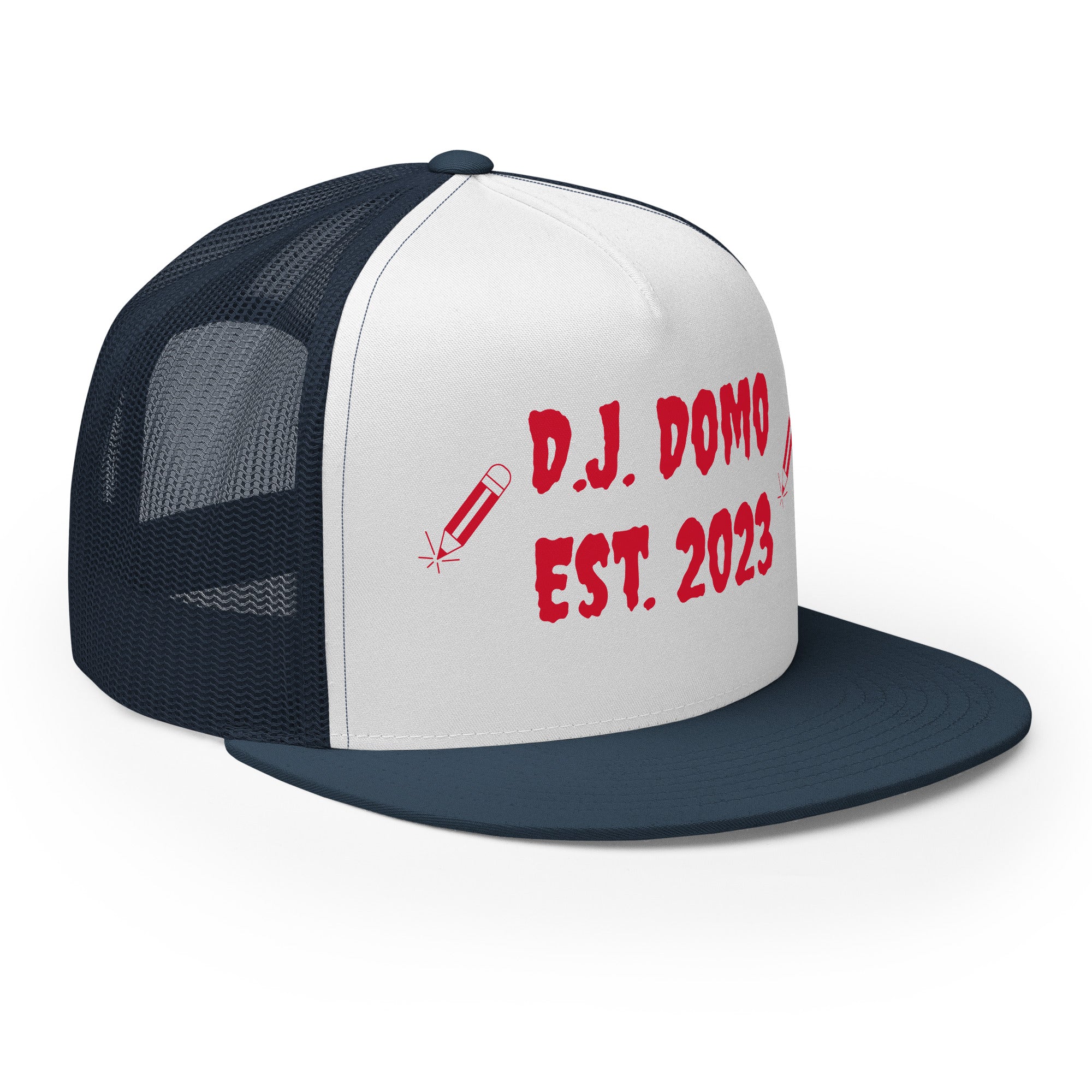 "Writer" Trucker Cap Multi Color/Red