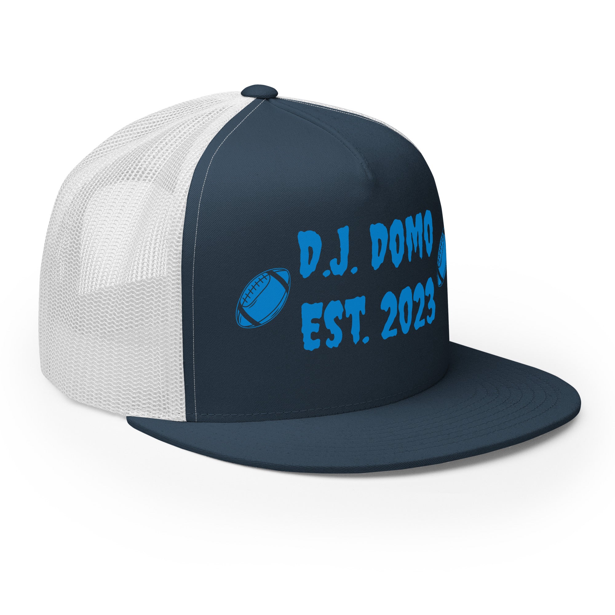 "Football" Trucker Cap Multi Color/Light Blue