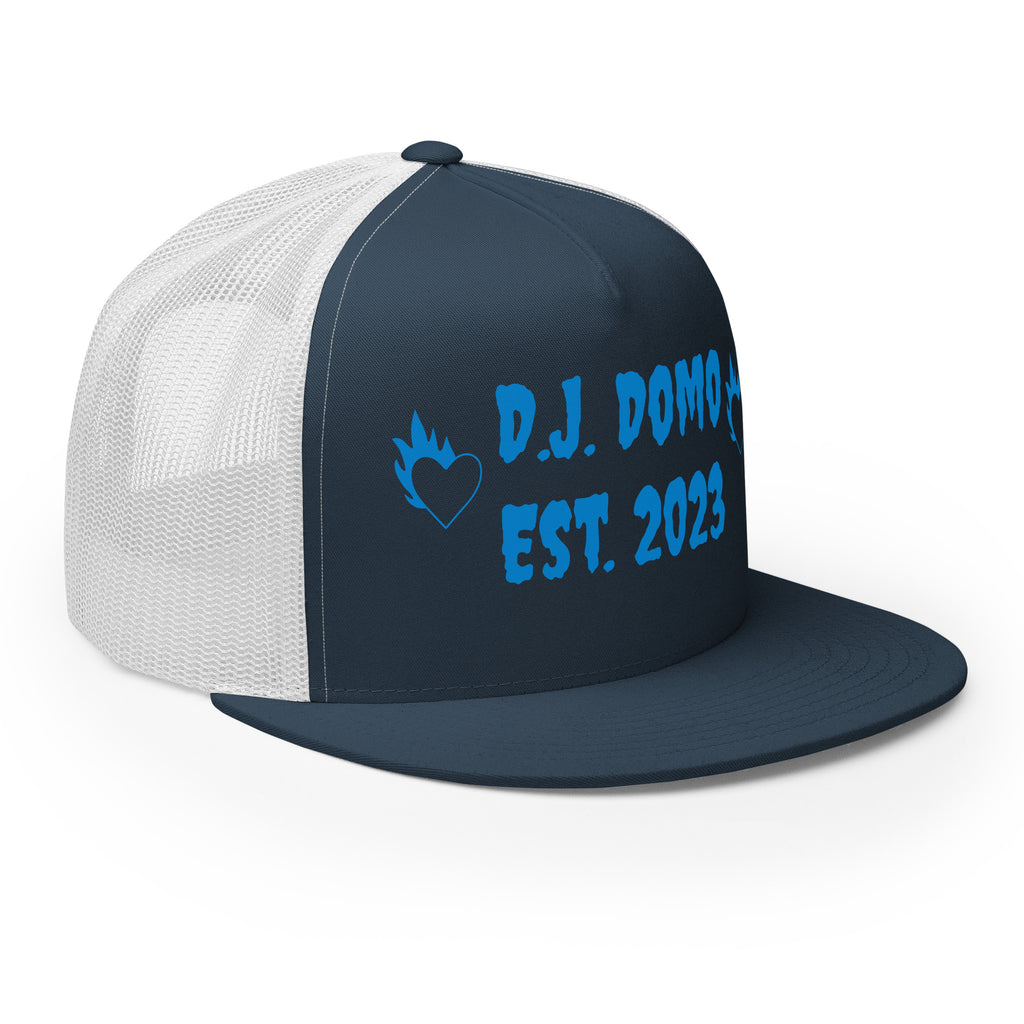 "Fire Hearts" Trucker Cap Multi Color/Light Blue