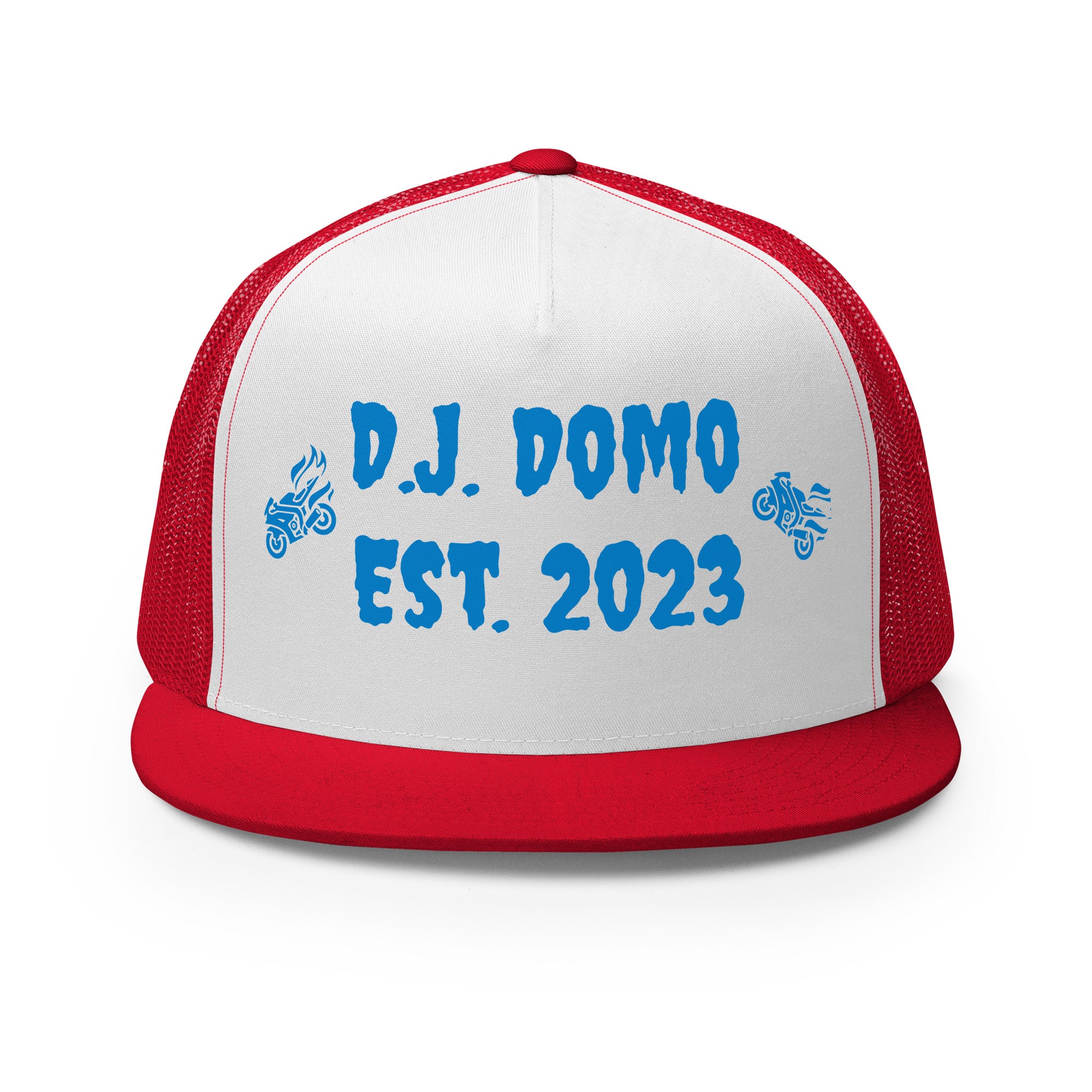 "Biker" Trucker Cap Multi Color/Light Blue