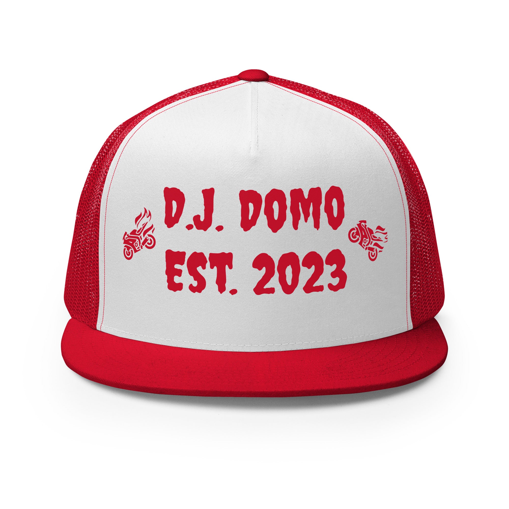 "Biker" Trucker Cap Multi Color/Red