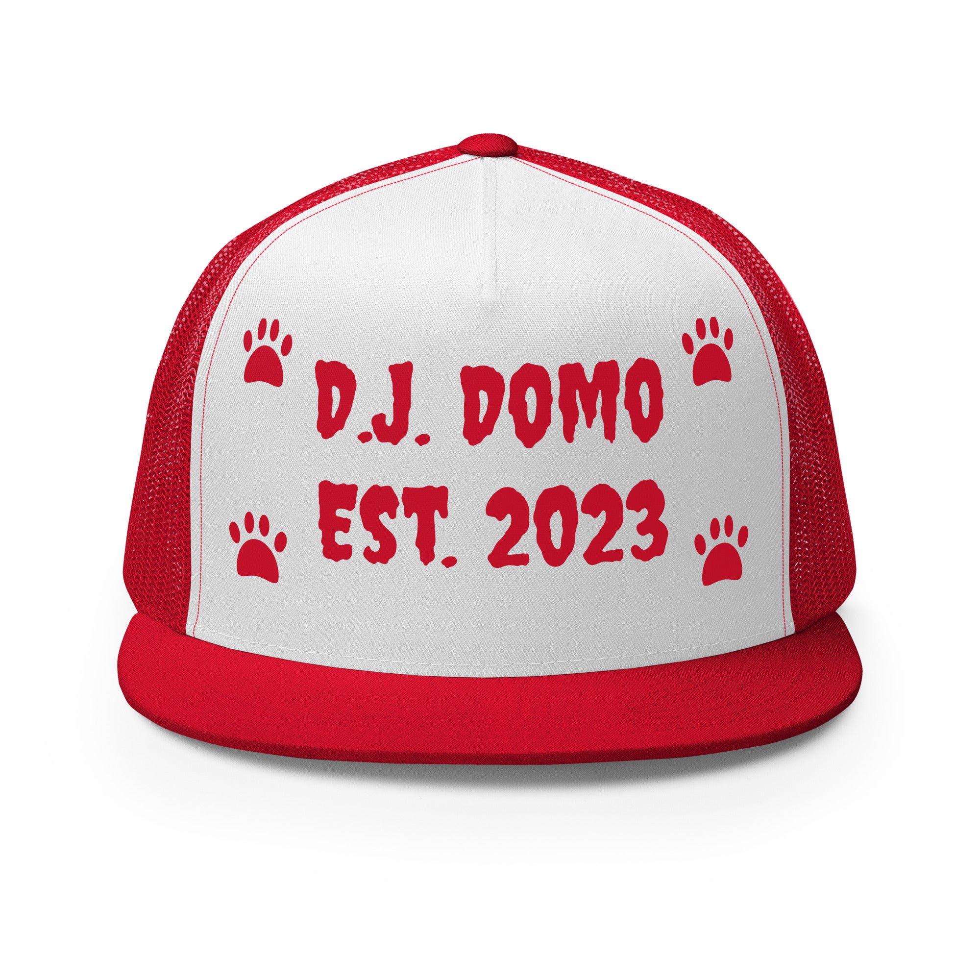 "Dog Paws" Trucker Cap Multi Color/Red